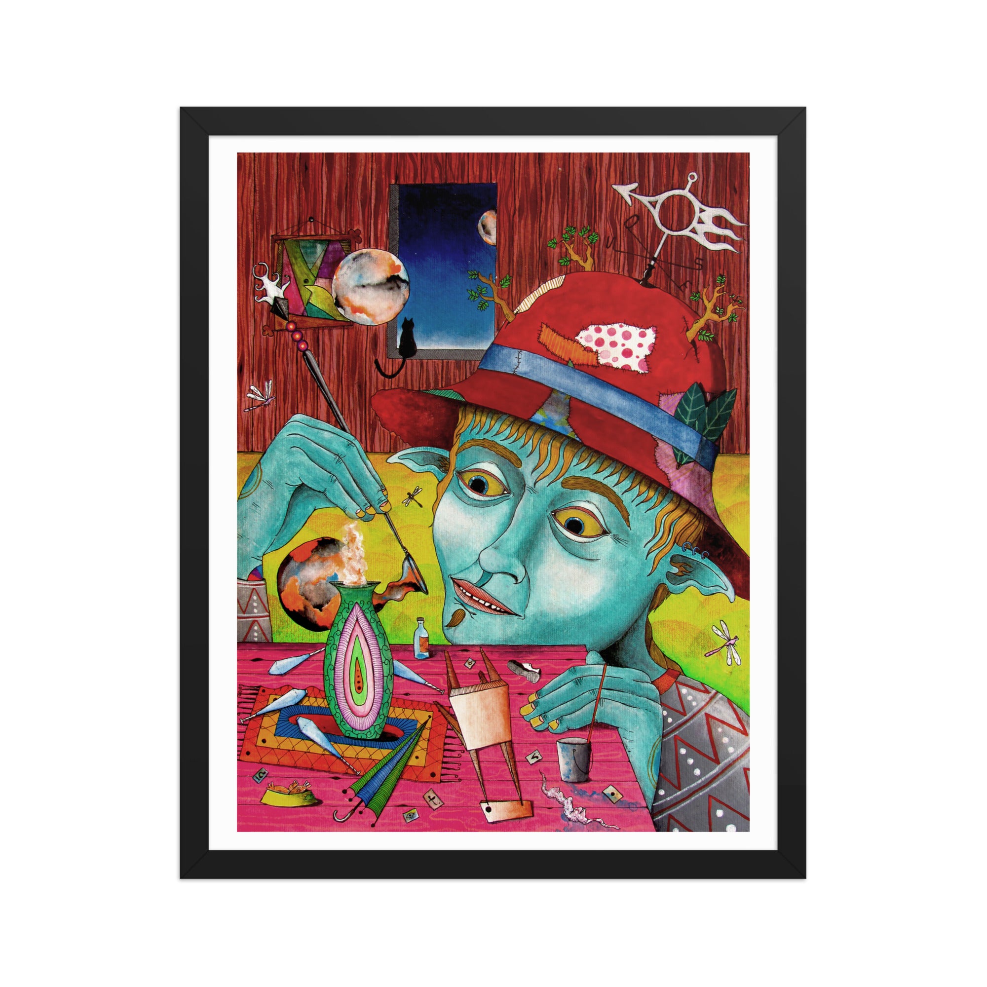 Arki character surreal aventure mistic art watercolor acrilyc cotov Guerrero