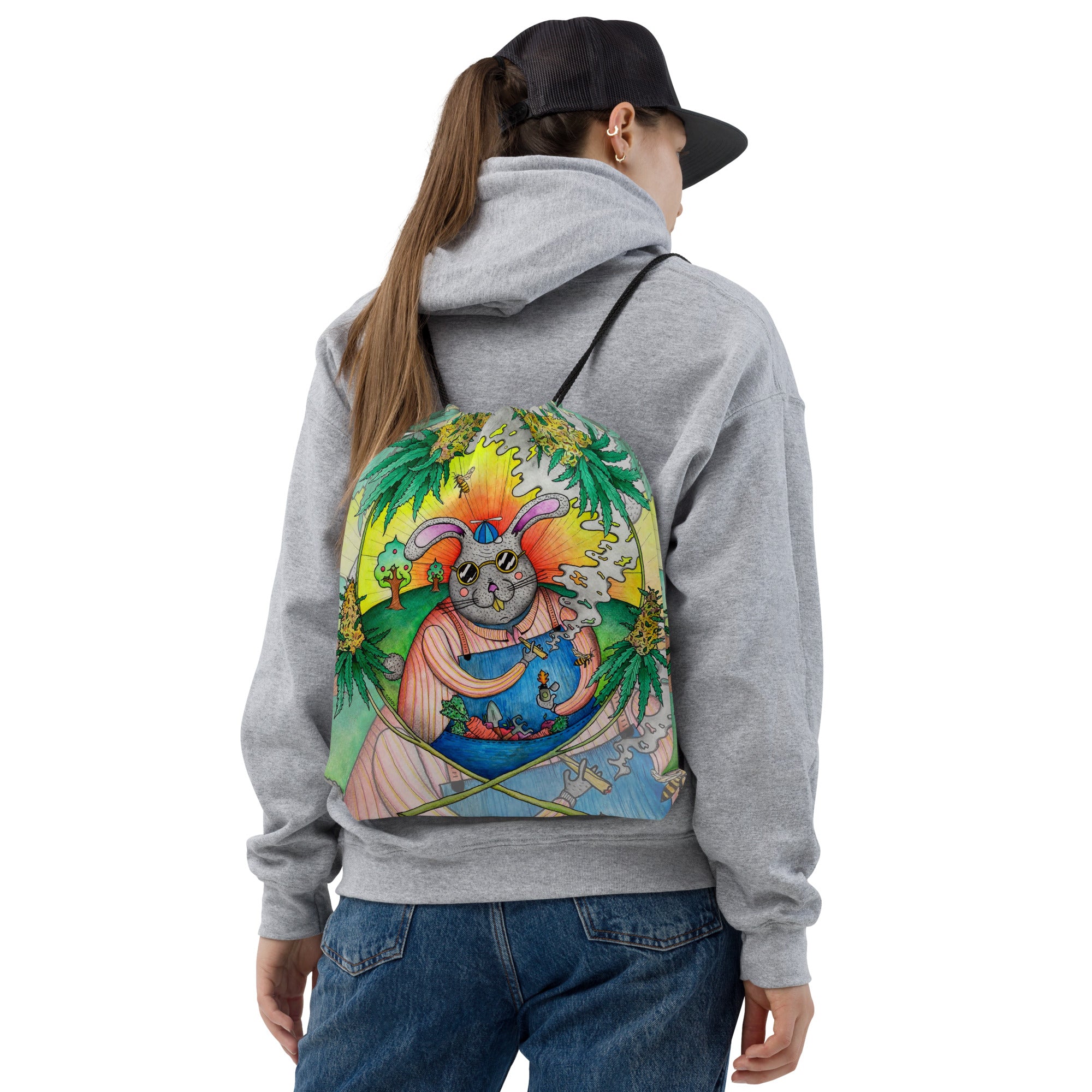 Rabbit Drawstring bag