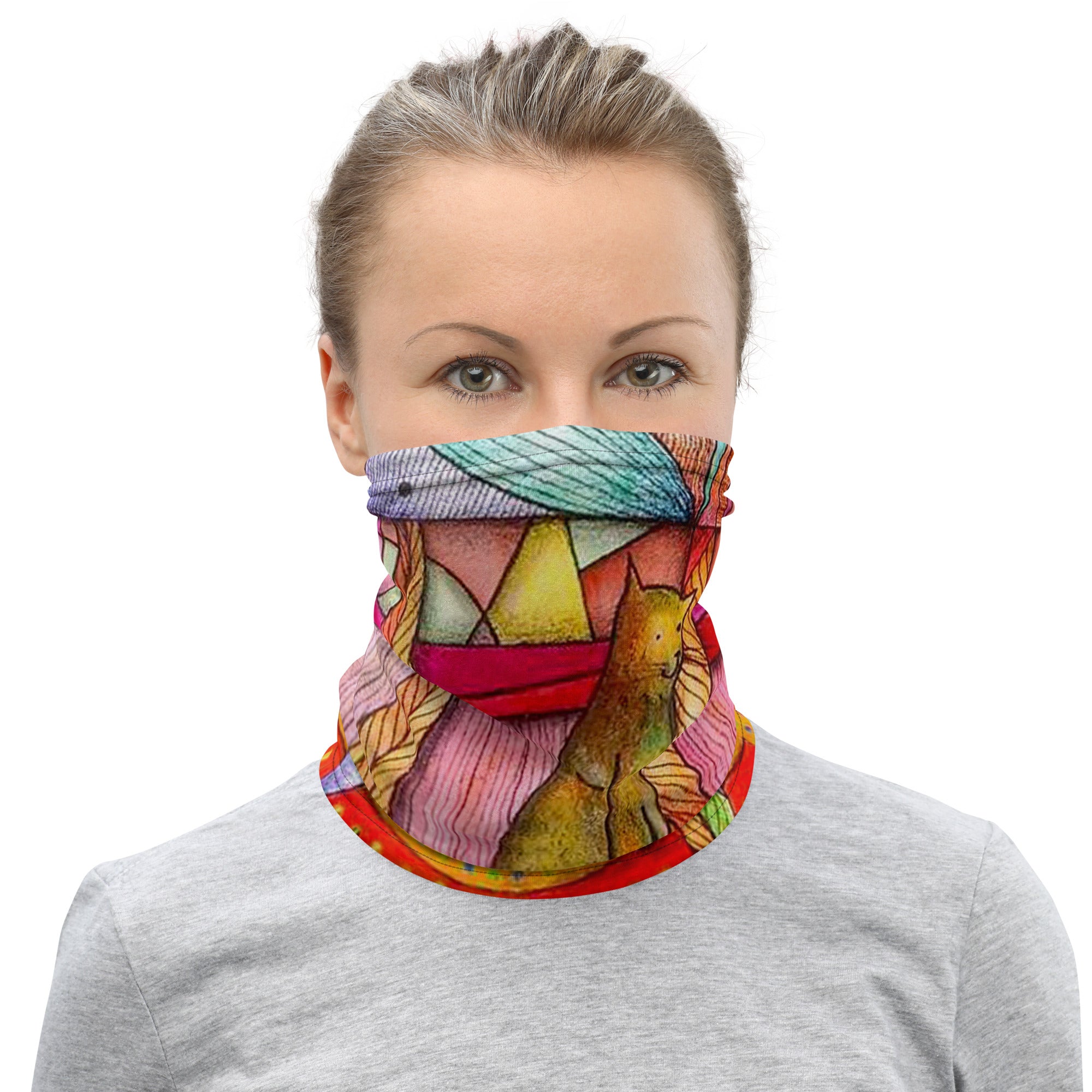 Cat on chair Neck Gaiter