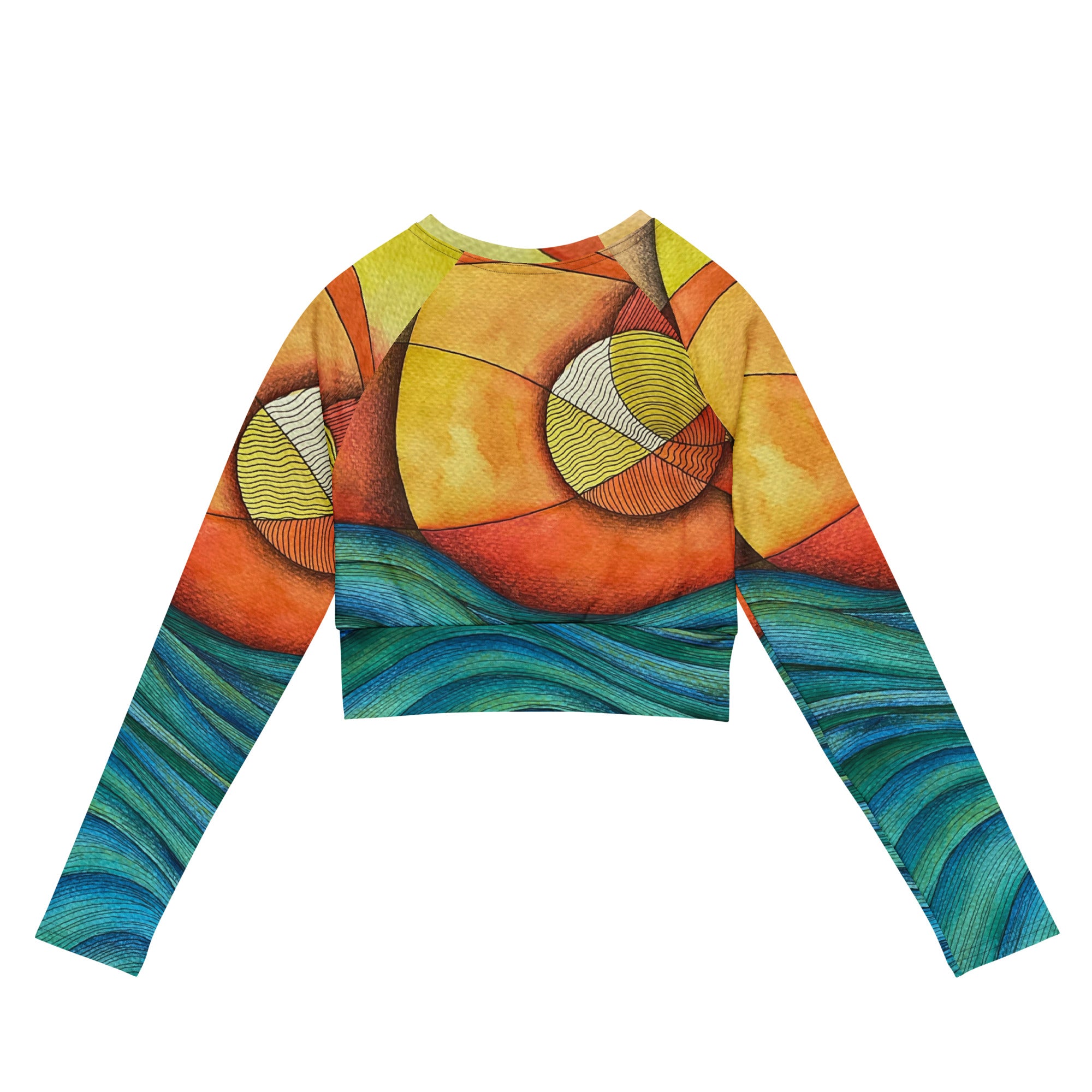 Waves long-sleeve crop top
