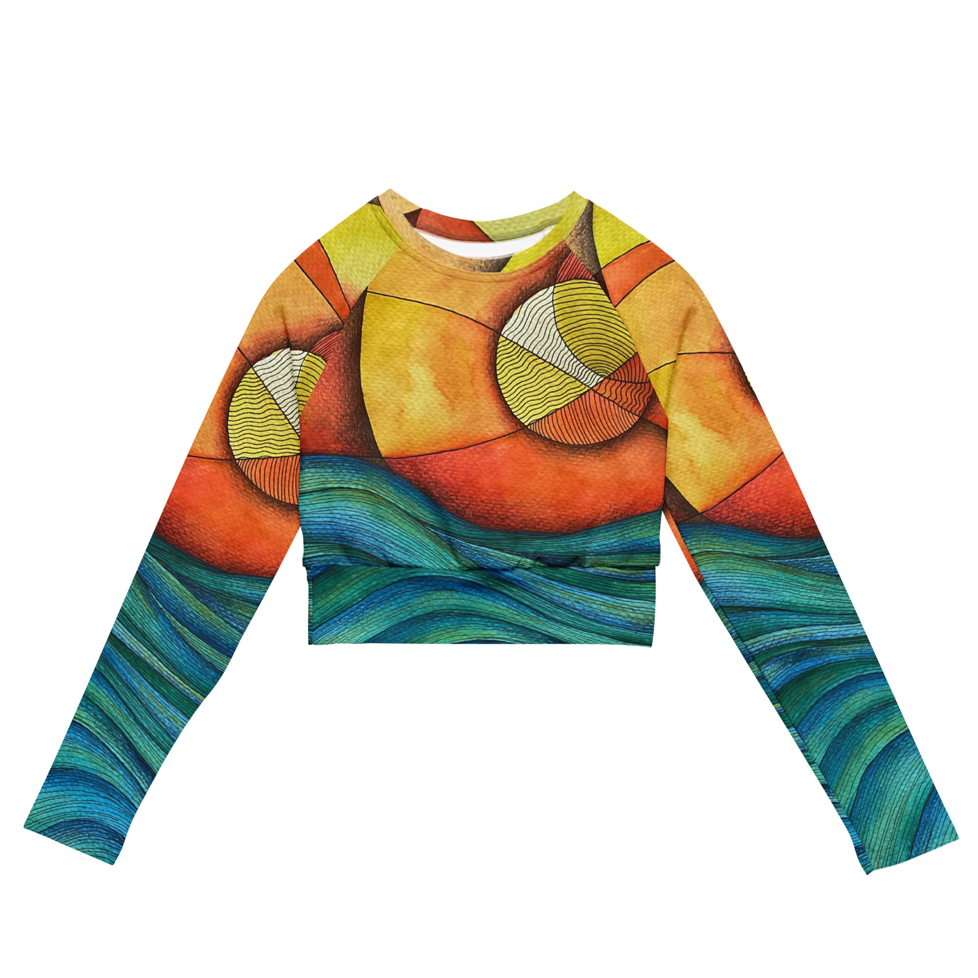 Waves long-sleeve crop top