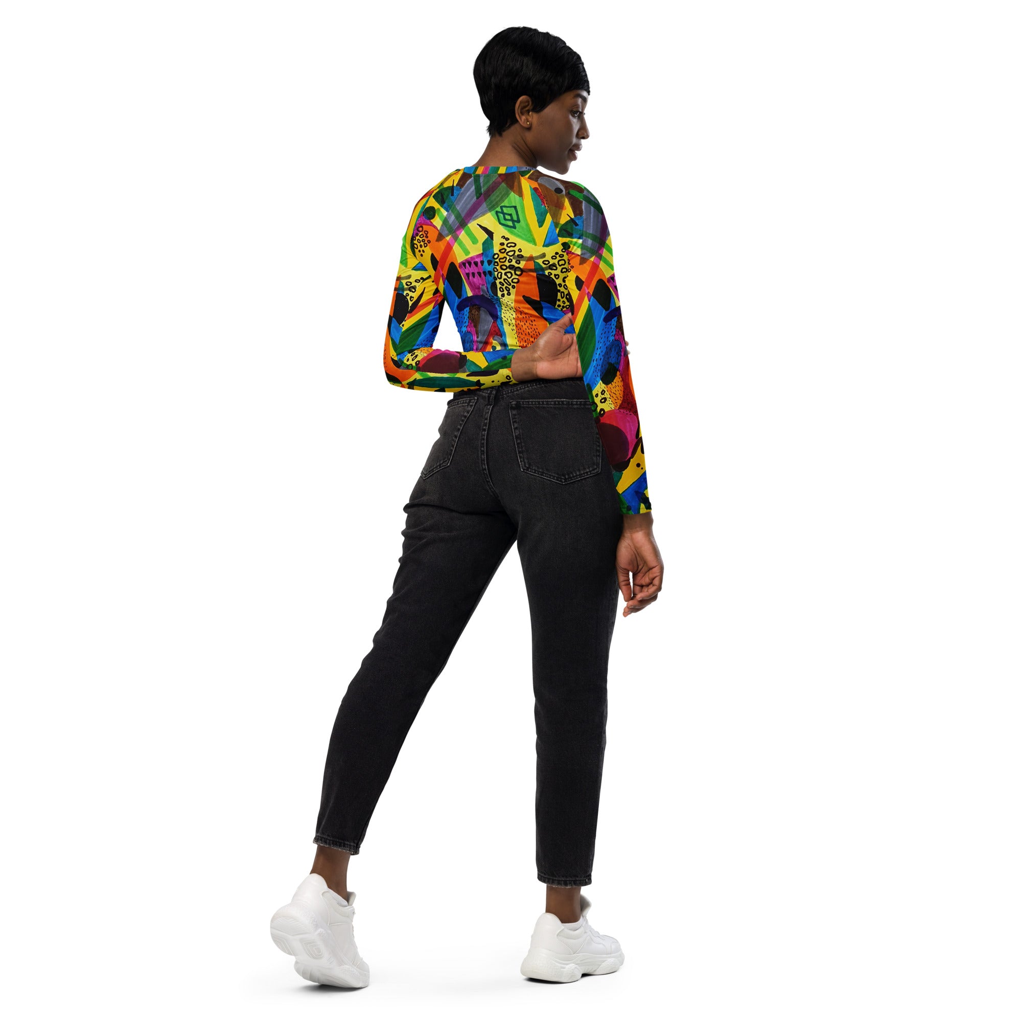 Spirit long-sleeve crop top
