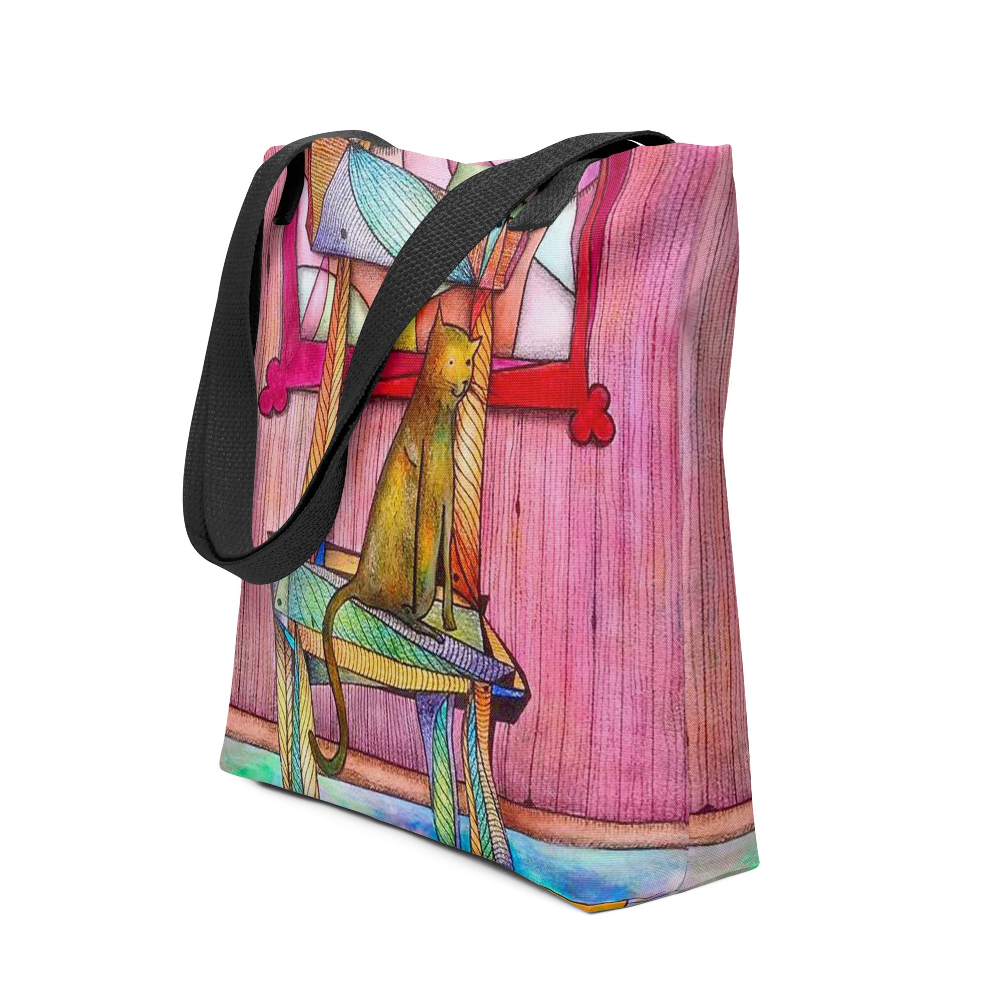 Cat on chair Tote bag