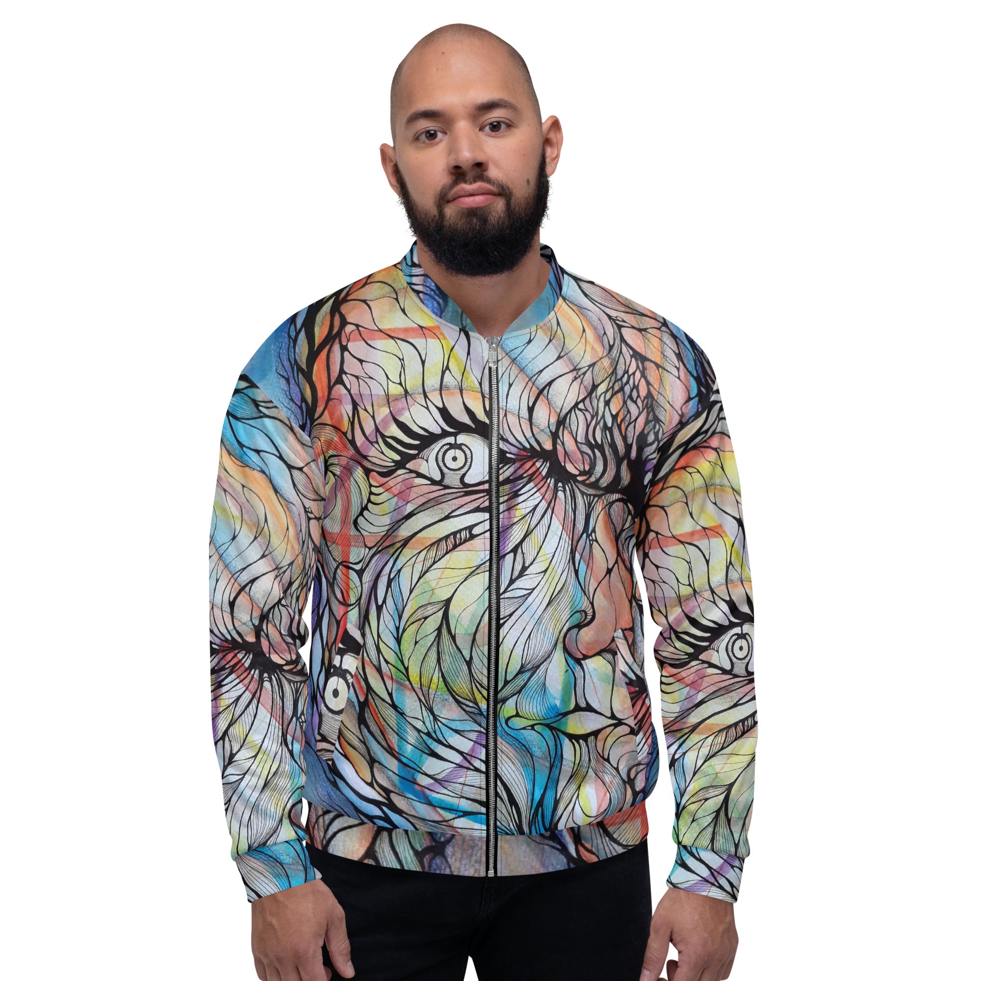 Metal liquid Bomber Jacket