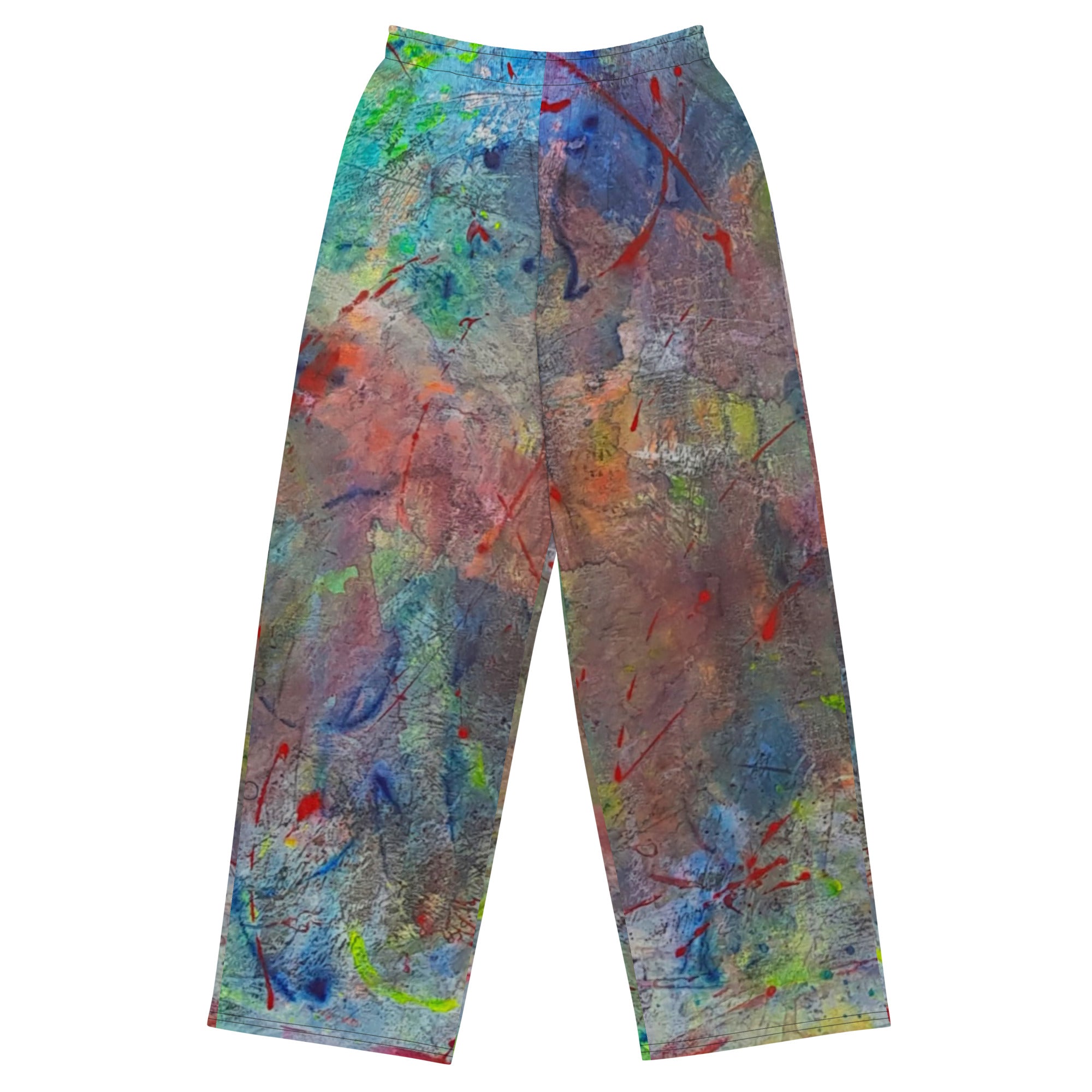 Color contact wide-leg pants