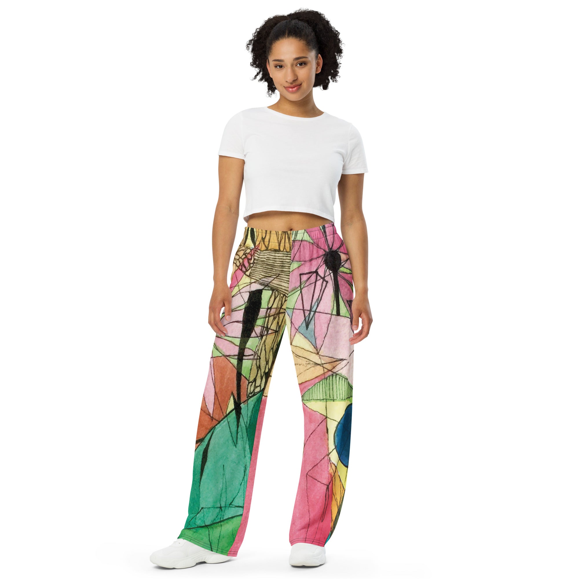 Flowers wide-leg pants