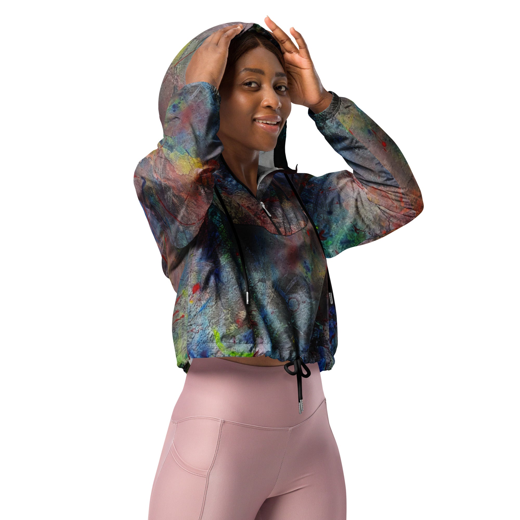 Color contact cropped windbreaker