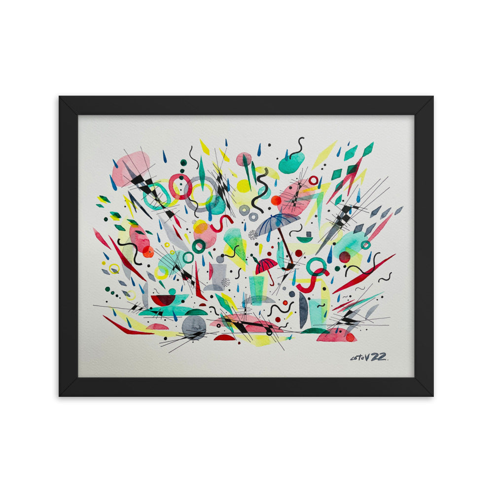 Kitchen rain Framed poster