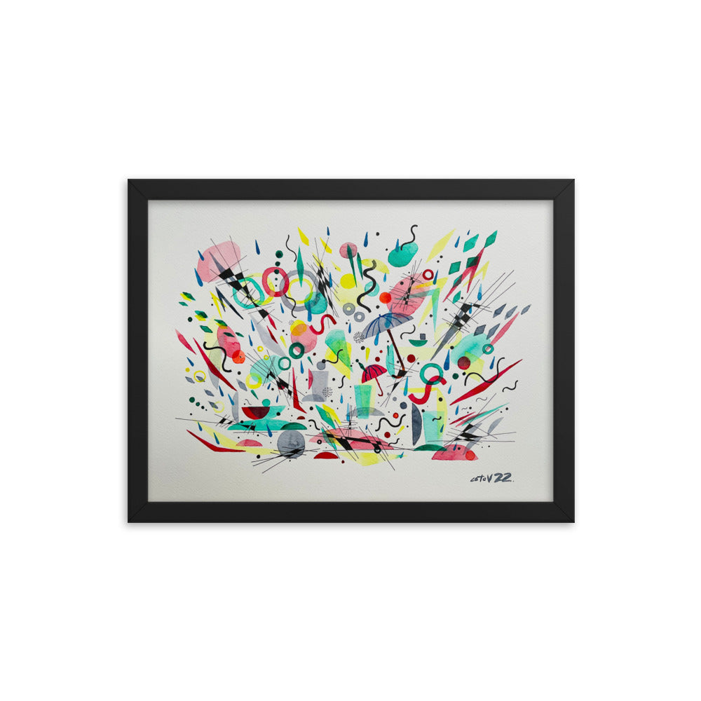 Kitchen rain Framed poster