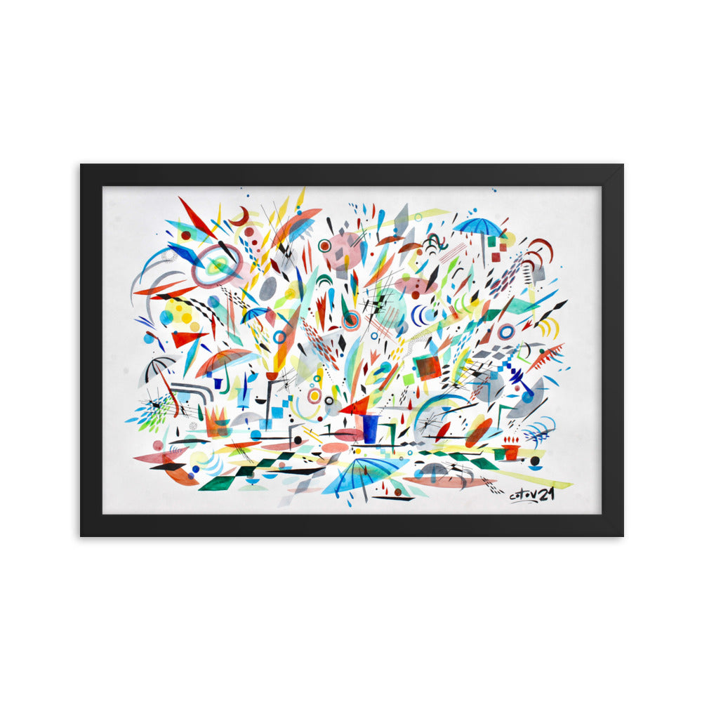 Kitchen rain Framed poster