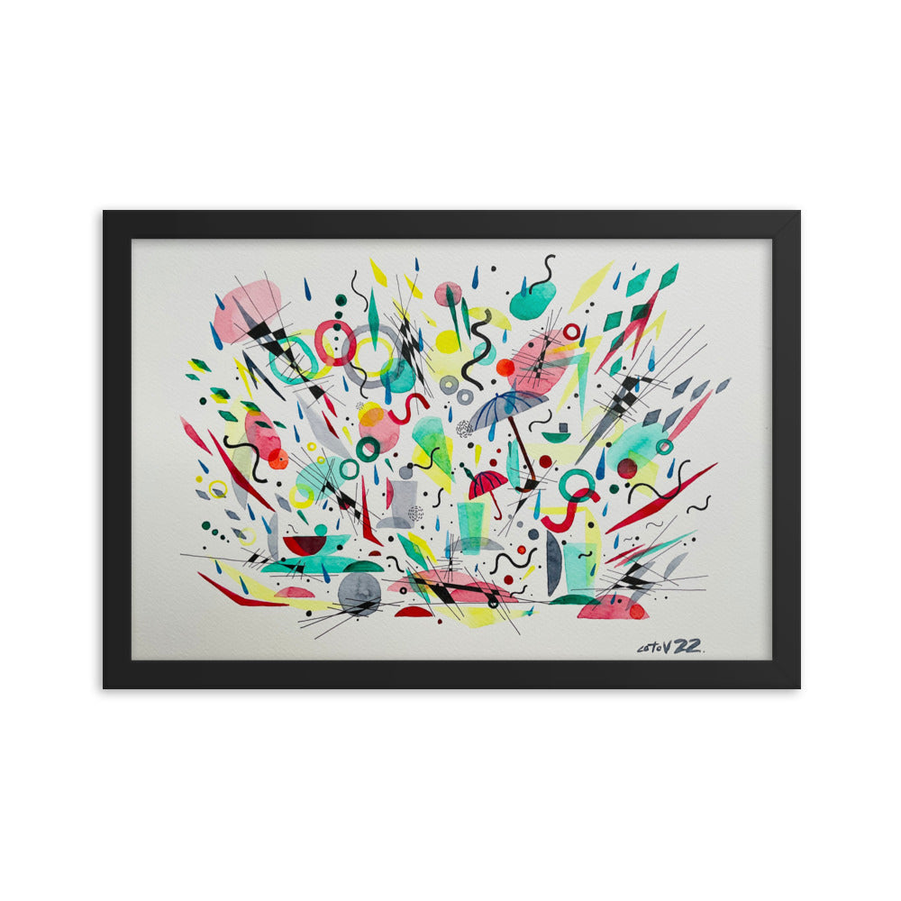 Kitchen rain Framed poster