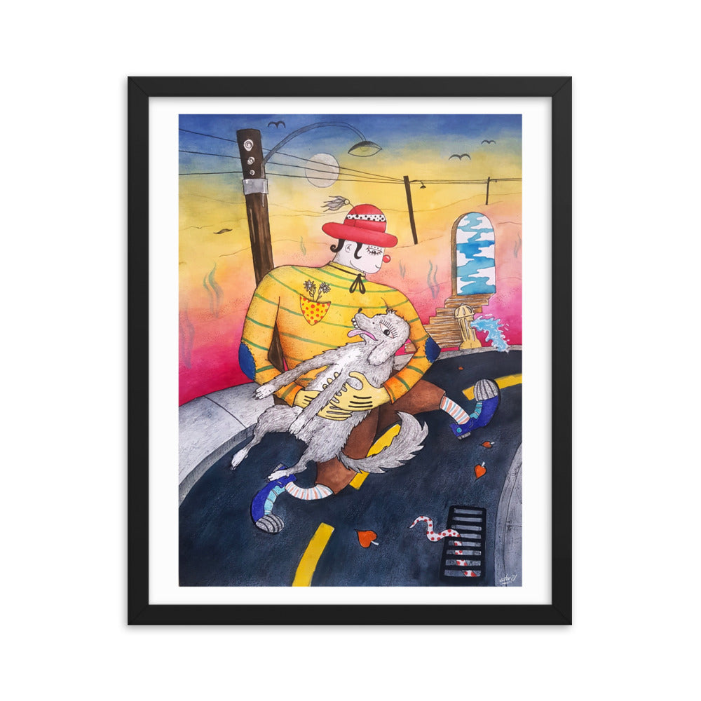 Run Framed poster