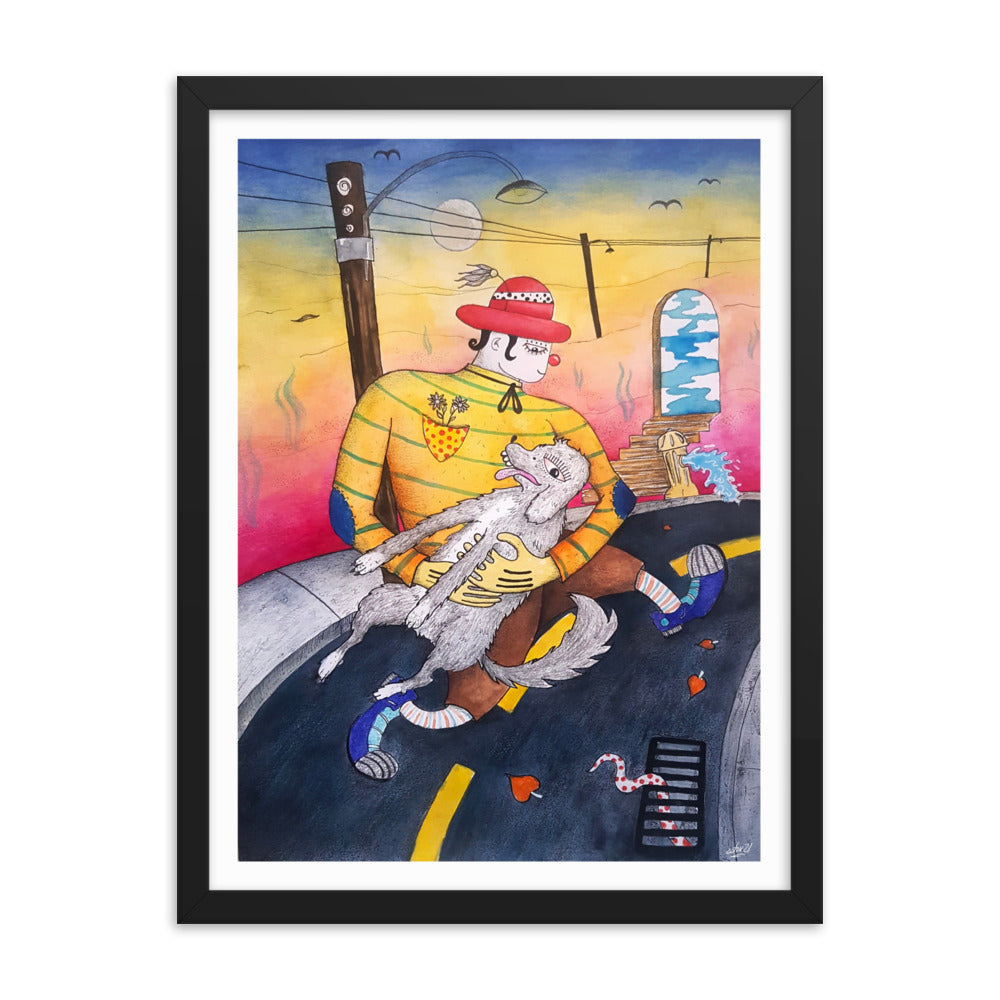 Run Framed poster