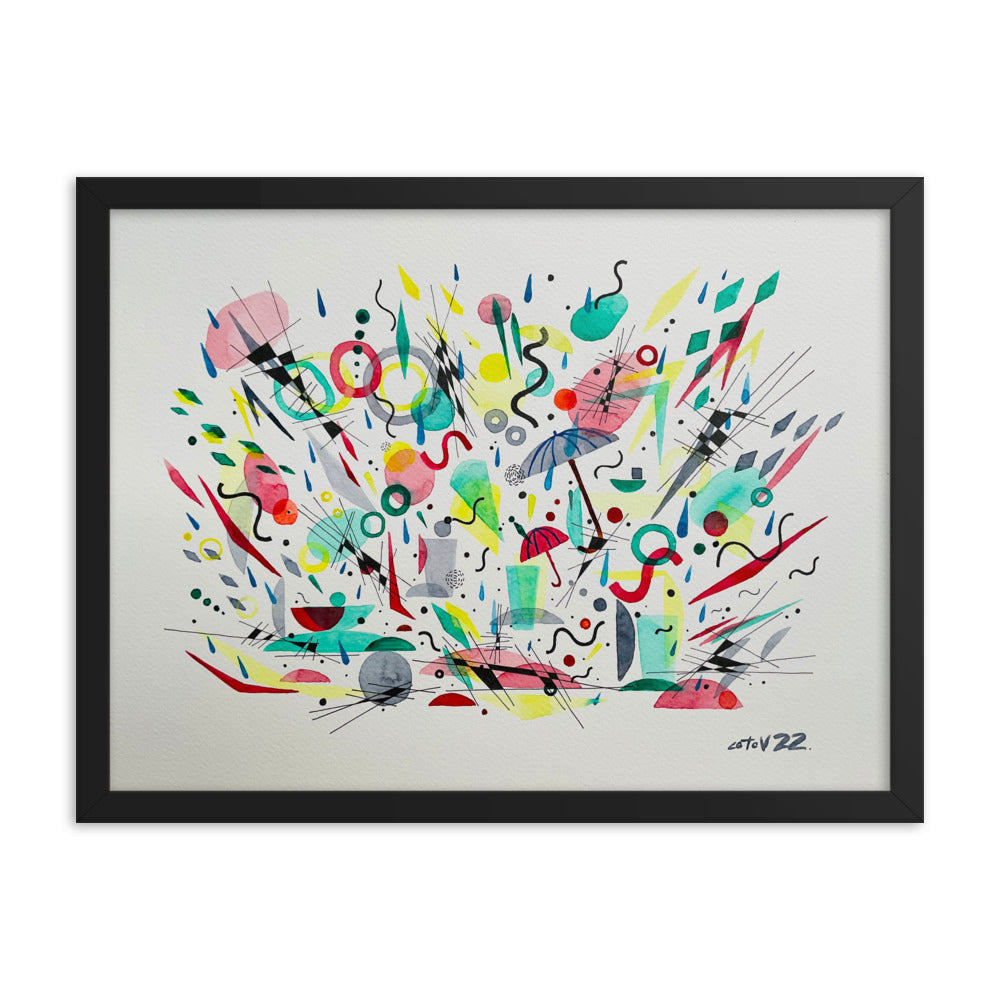 Kitchen rain Framed poster