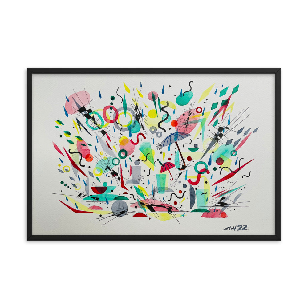 Kitchen rain Framed poster