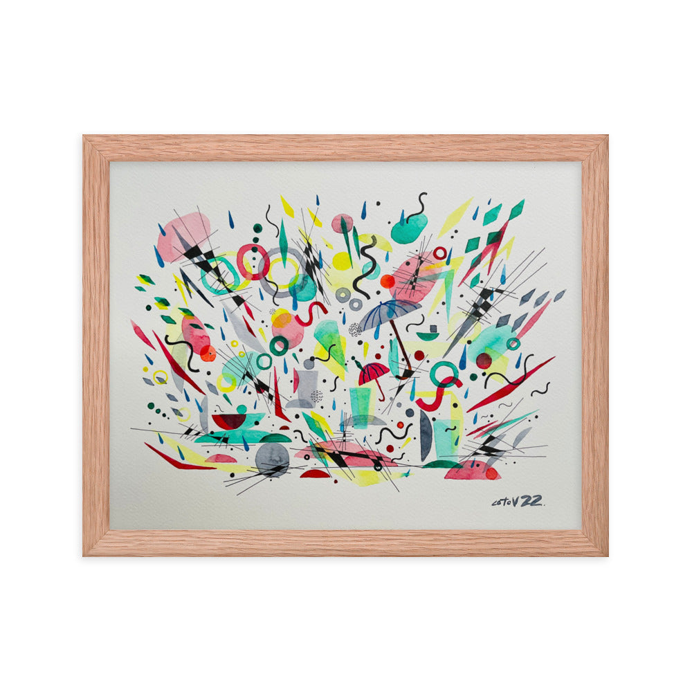 Kitchen rain Framed poster