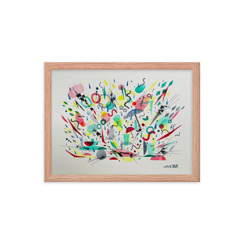 Kitchen rain Framed poster