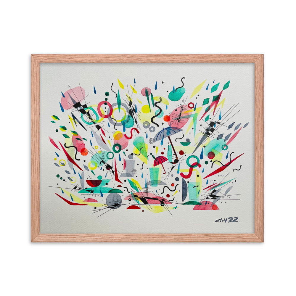 Kitchen rain Framed poster