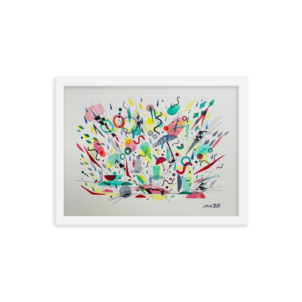 Kitchen rain Framed poster