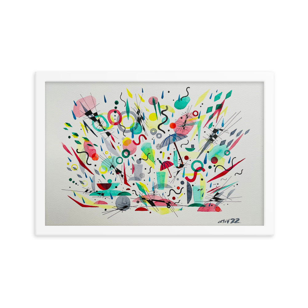 Kitchen rain Framed poster