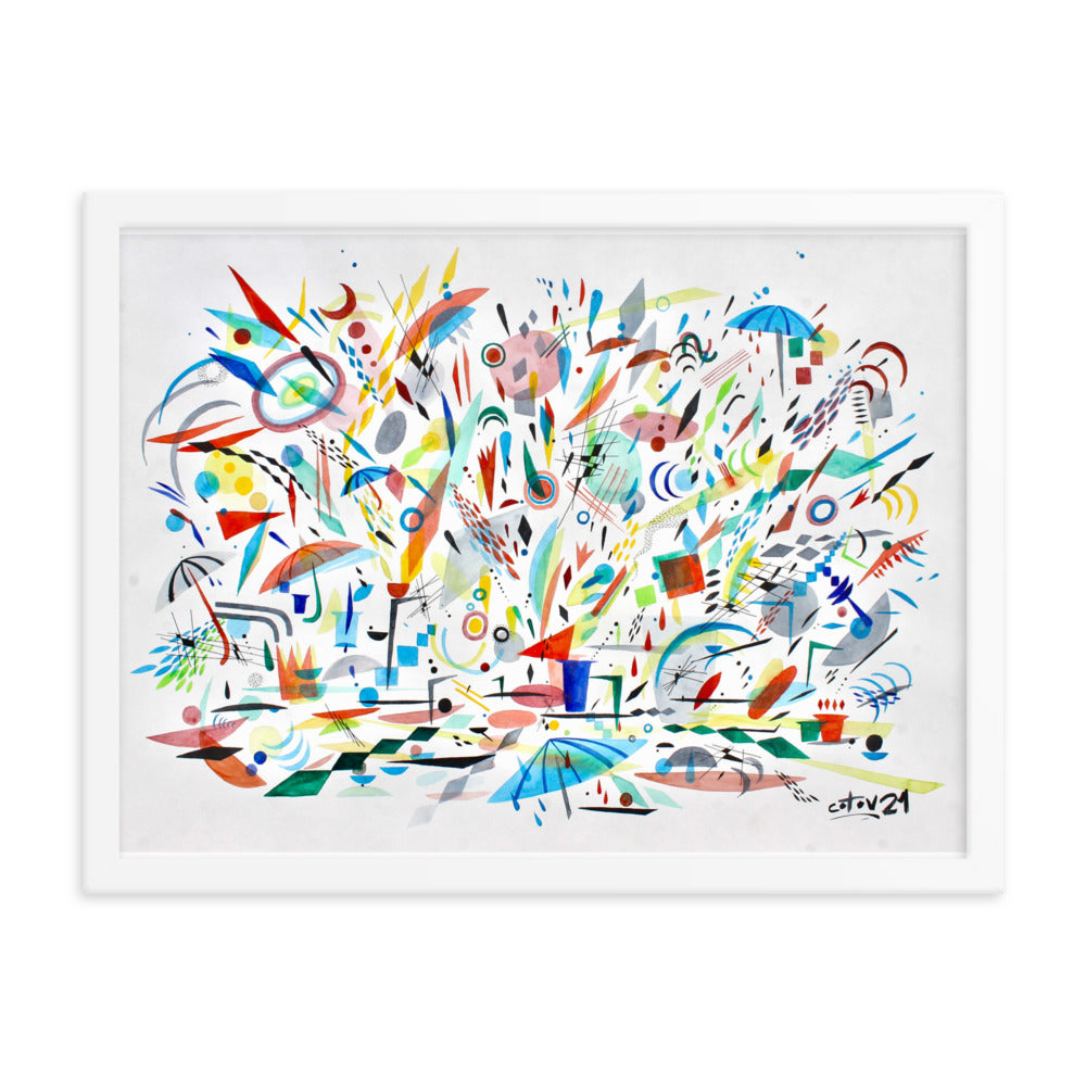 Kitchen rain Framed poster