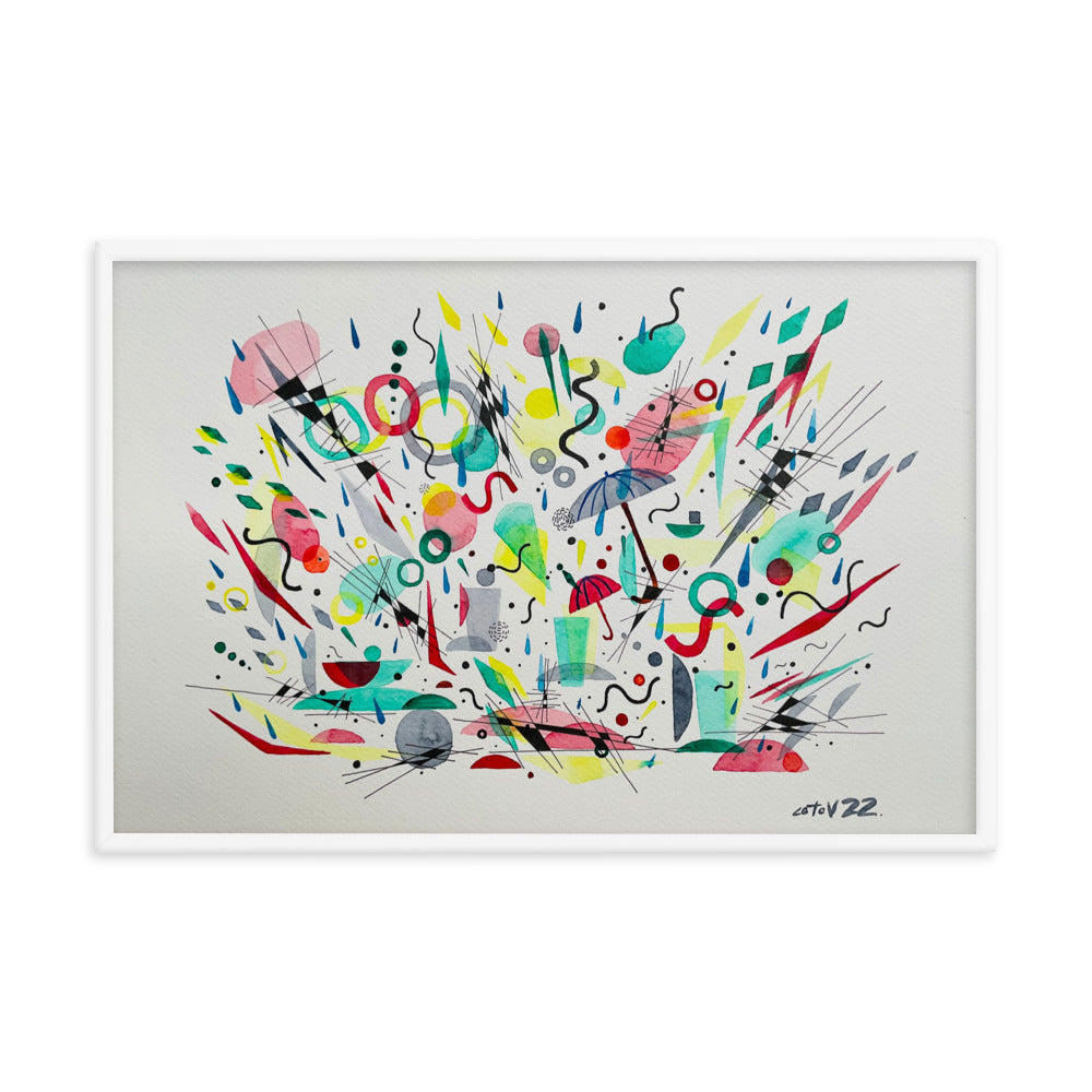 Kitchen rain Framed poster