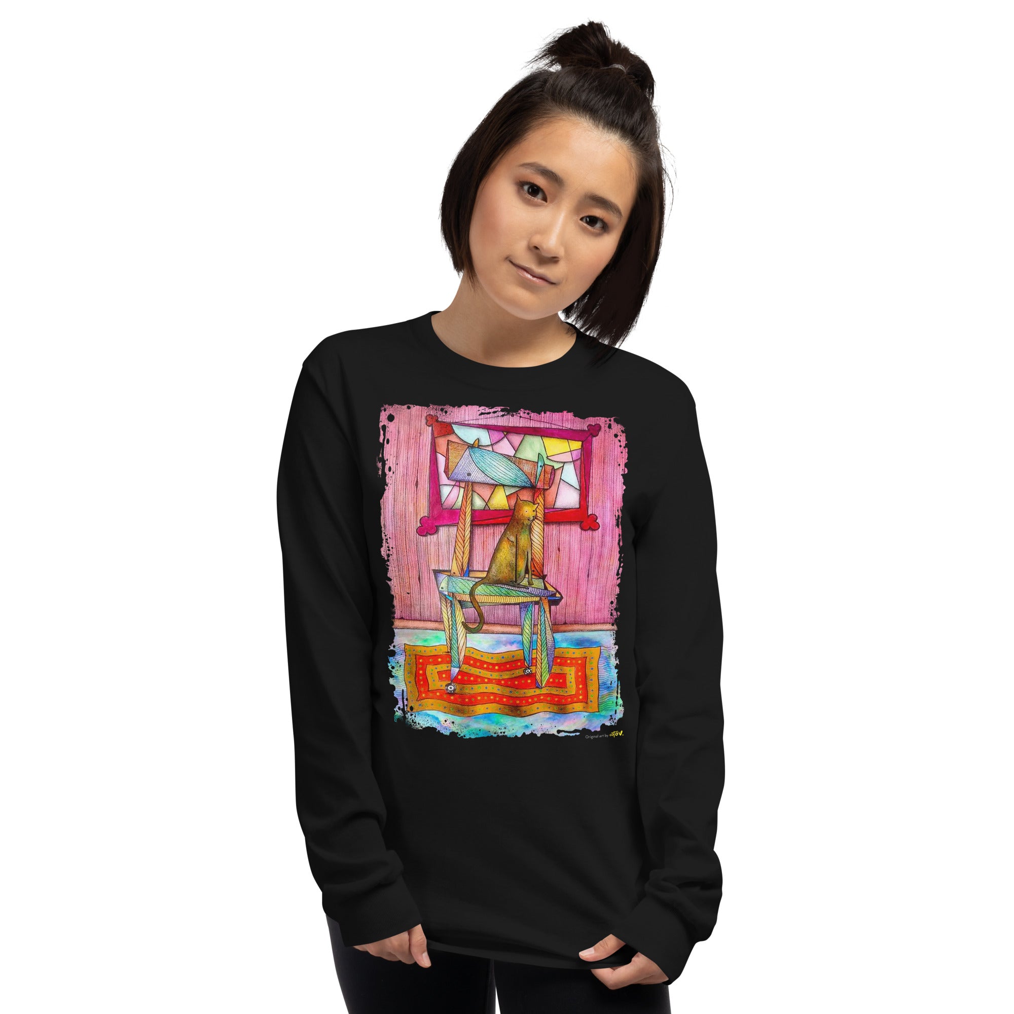 Cat on chair Long Sleeve Shirt