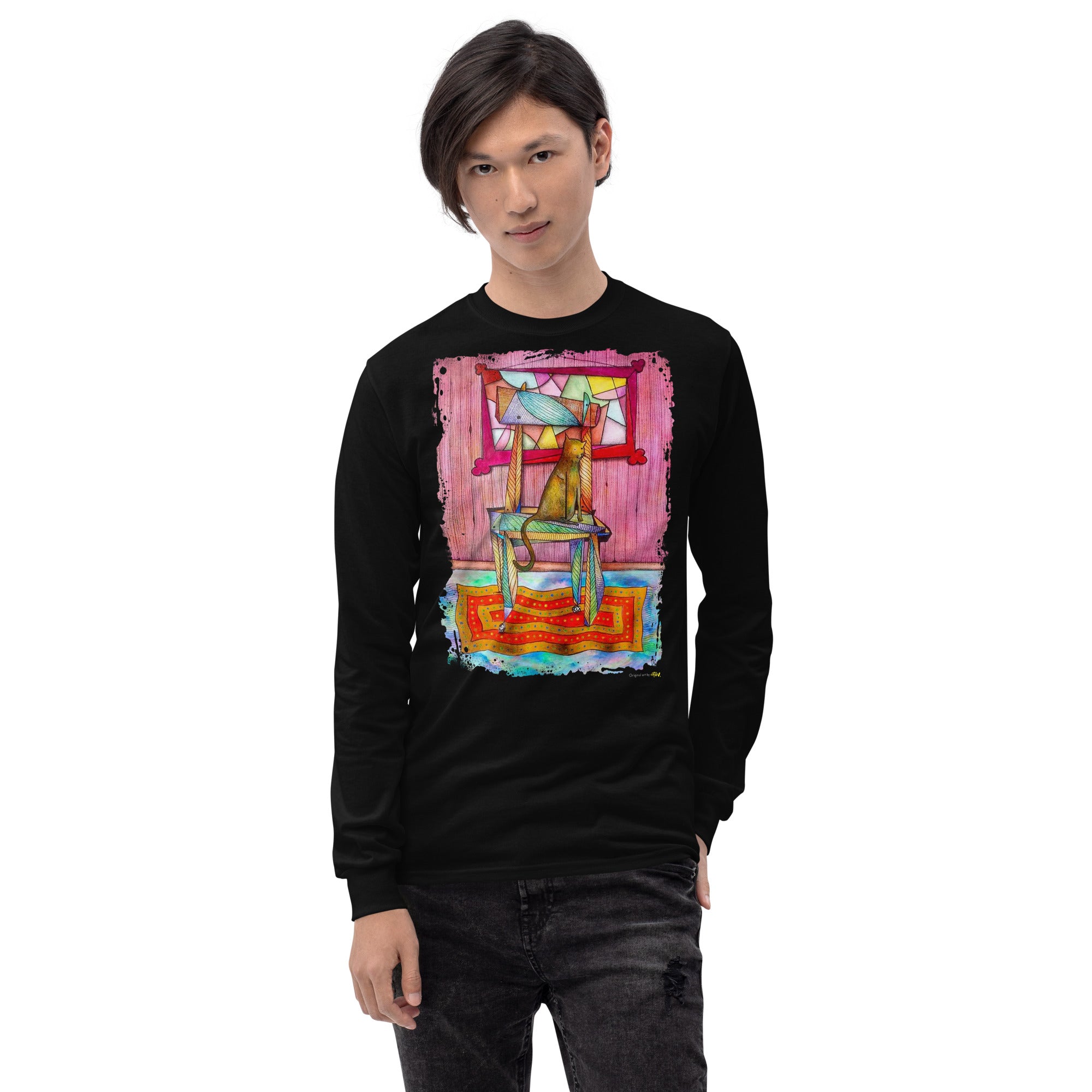 Cat on chair Long Sleeve Shirt