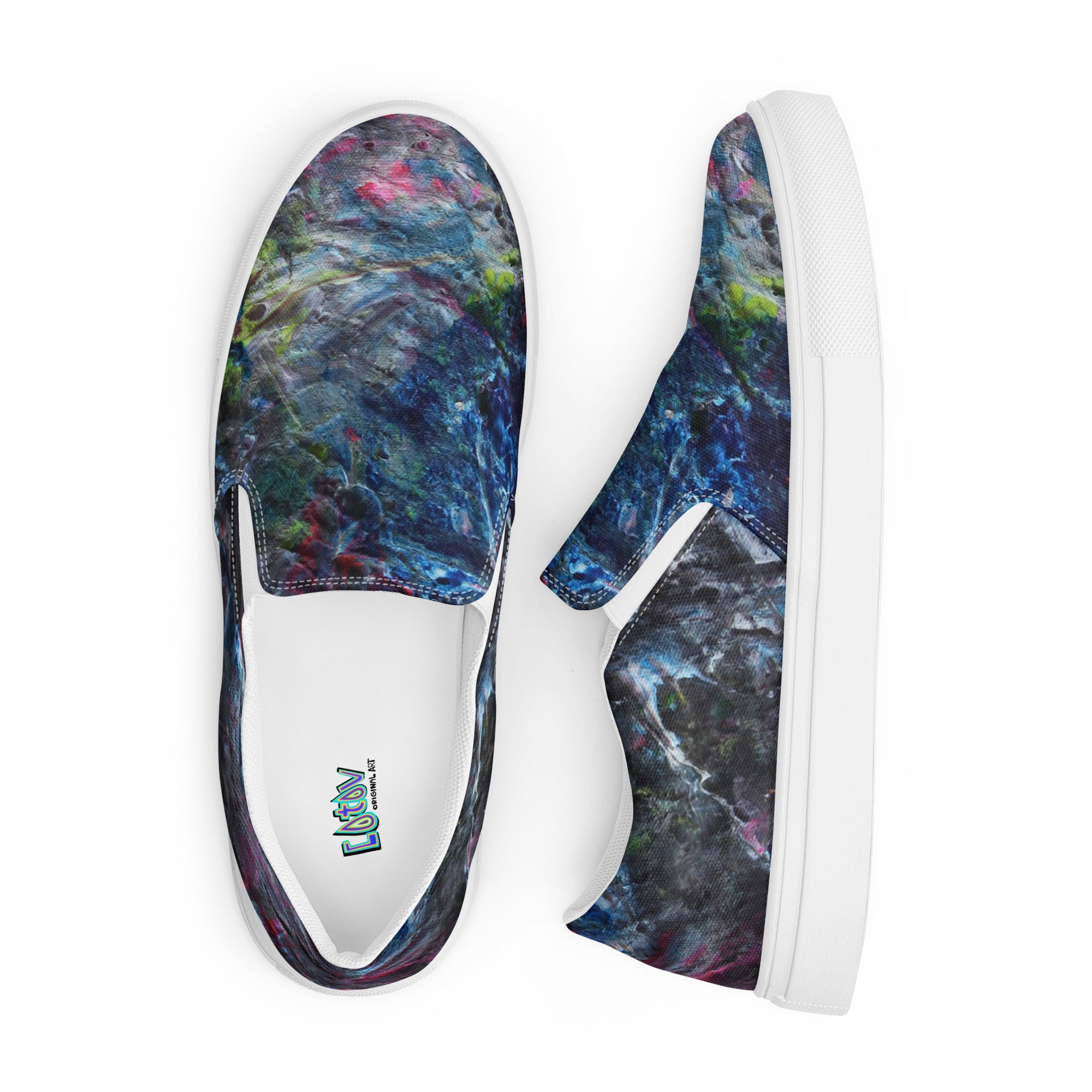 Petroleum canvas shoes