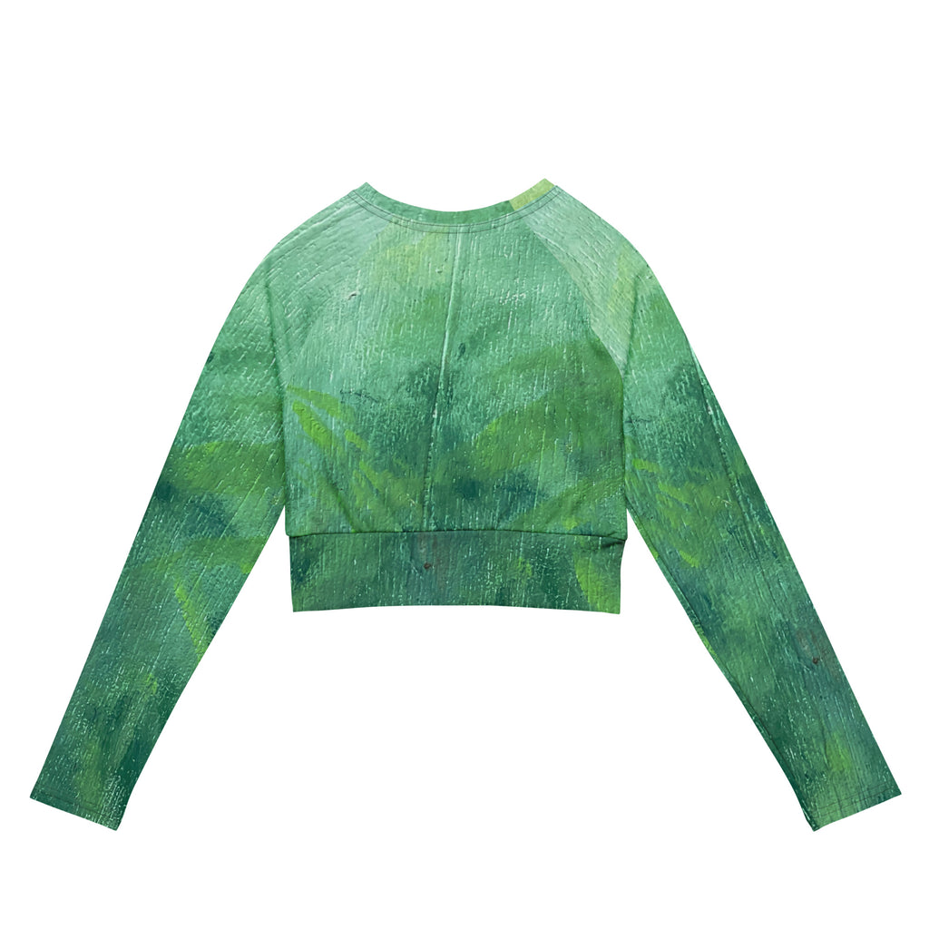 Jungle long-sleeve crop top