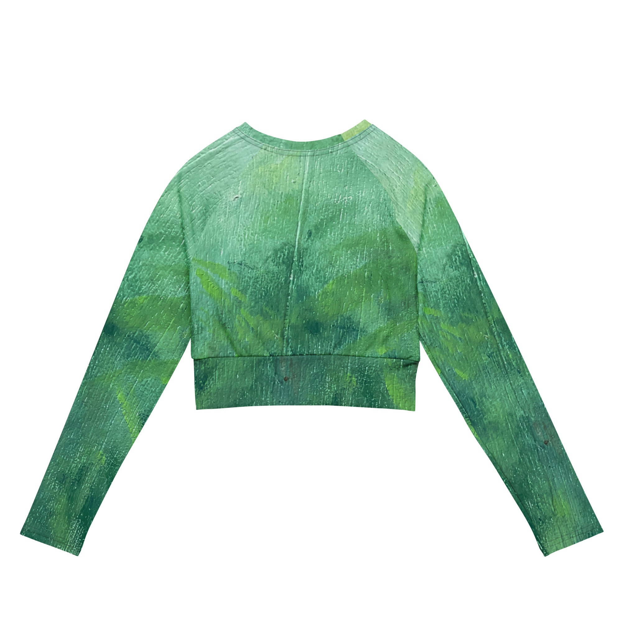 Jungle long-sleeve crop top