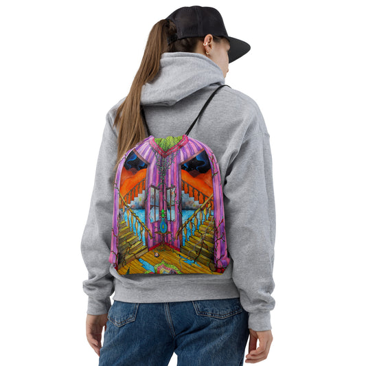 Stairs Drawstring bag