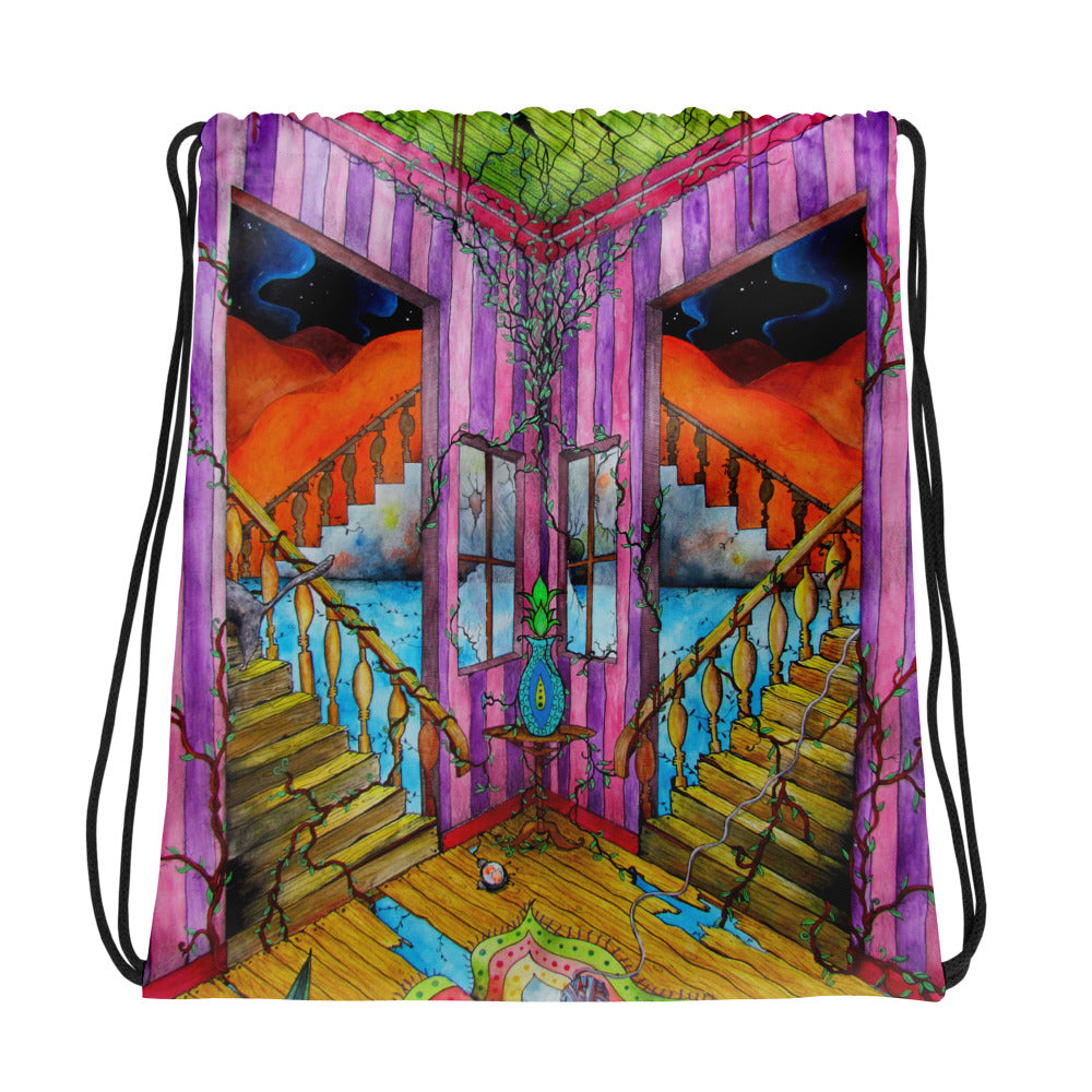 Stairs Drawstring bag