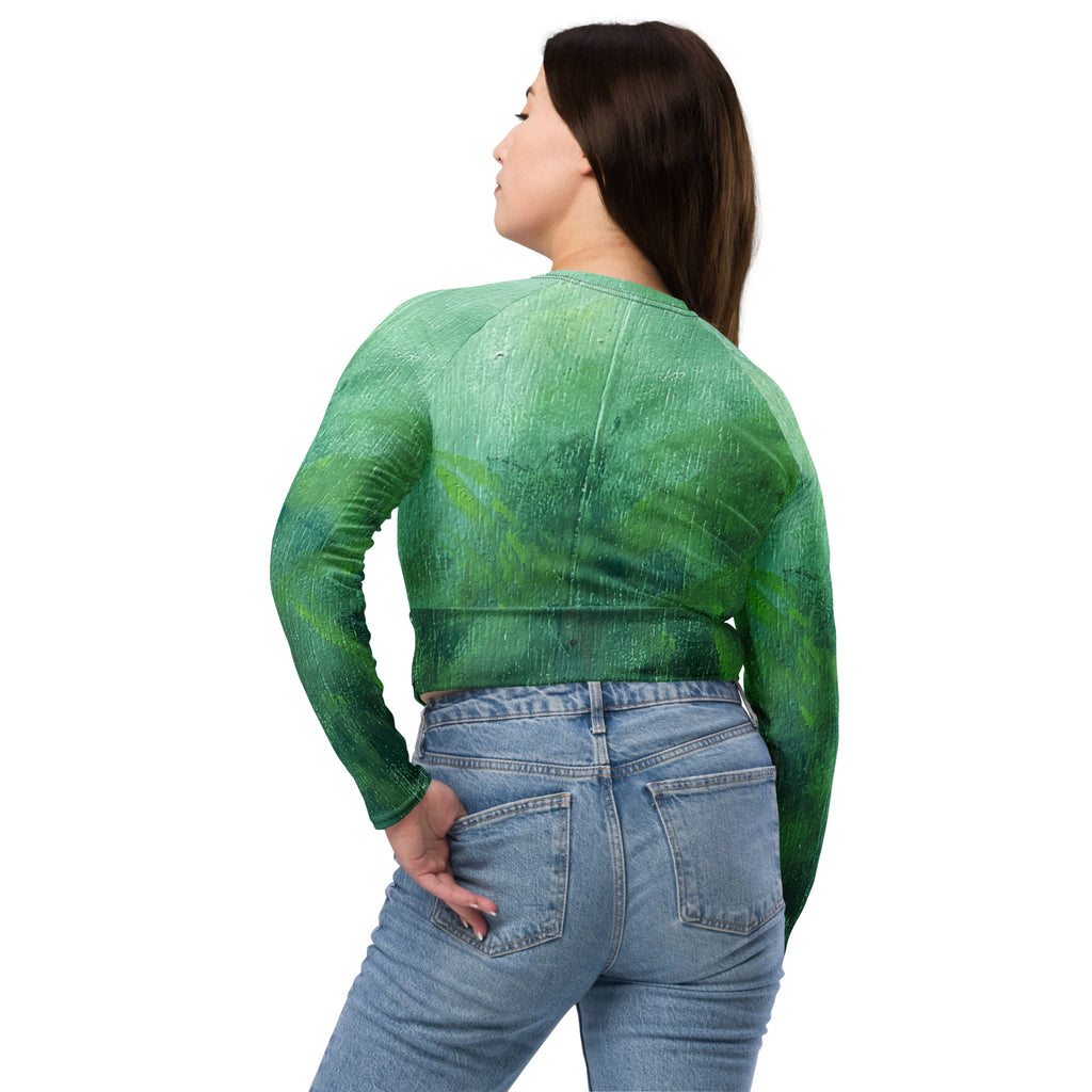Jungle long-sleeve crop top