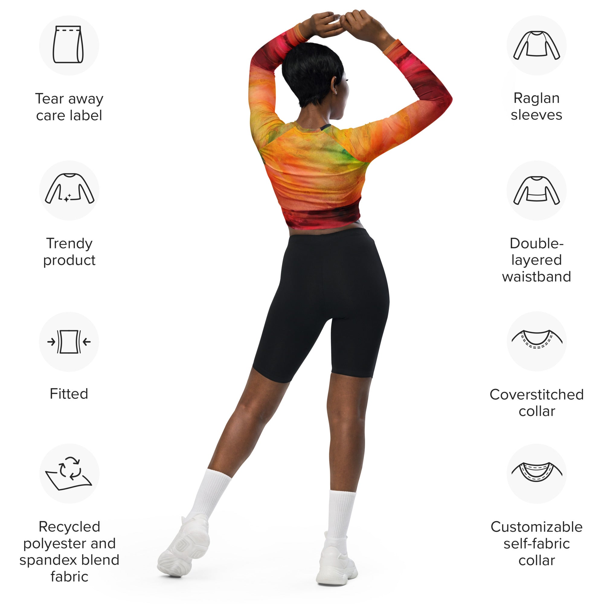 Ink long-sleeve crop top