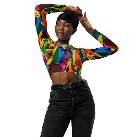 Spirit long-sleeve crop top