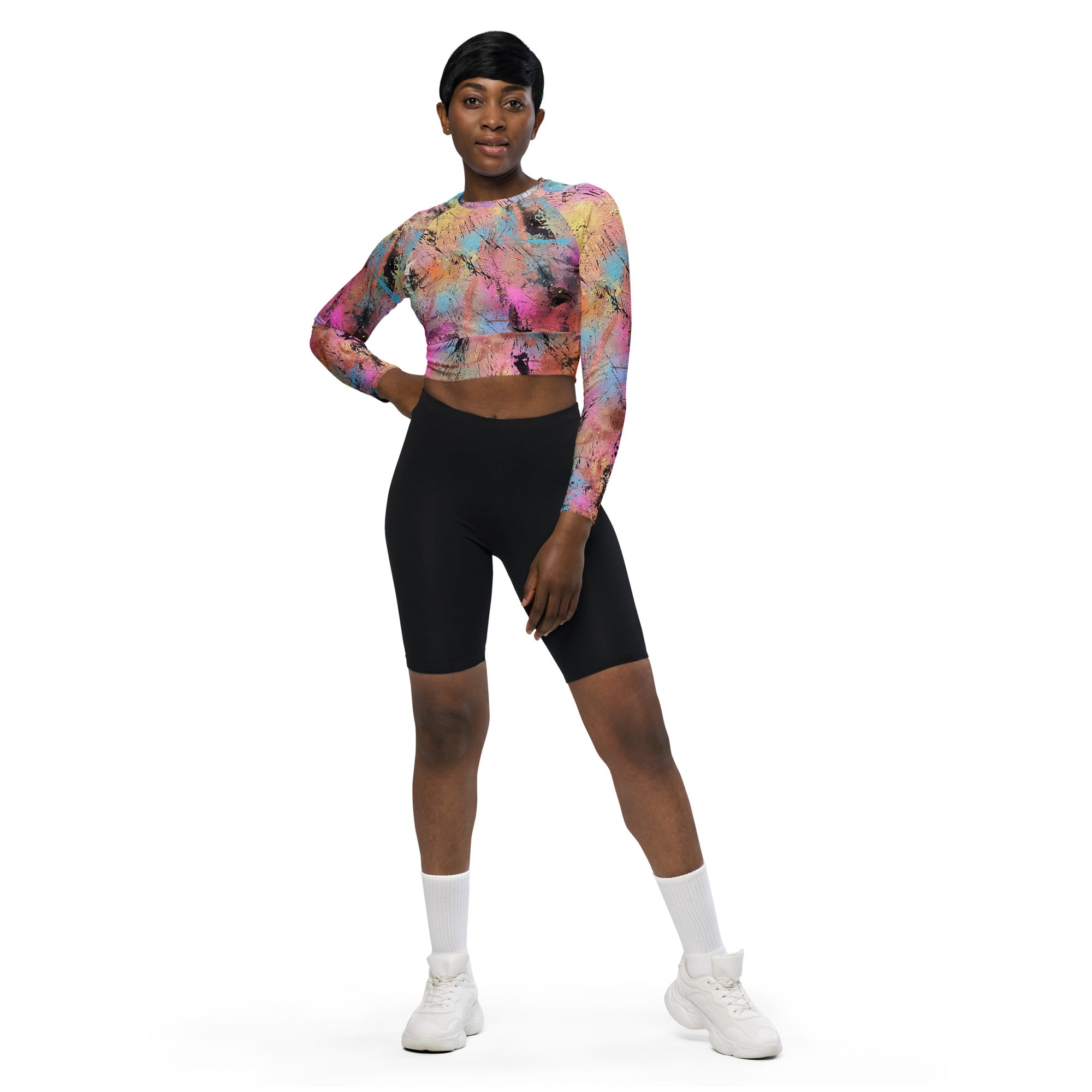 Panter long-sleeve crop top