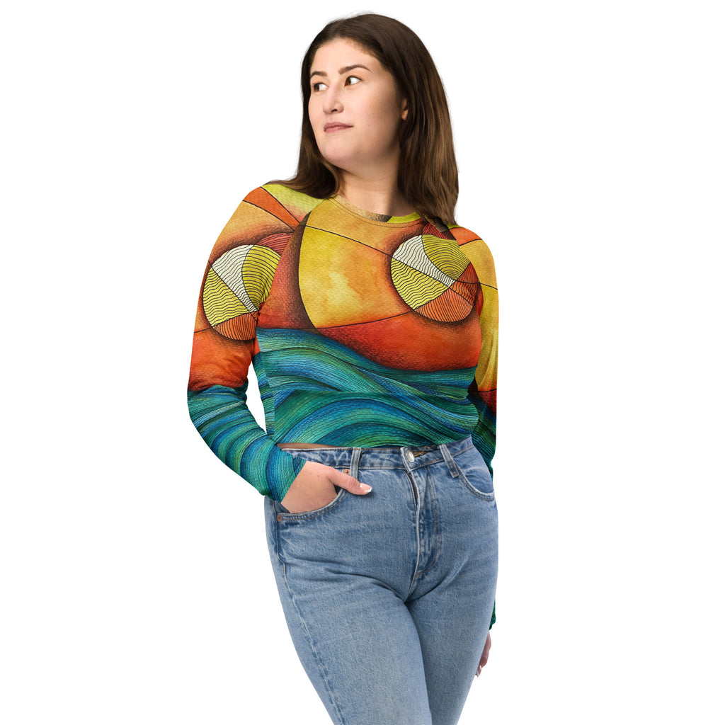 Waves long-sleeve crop top