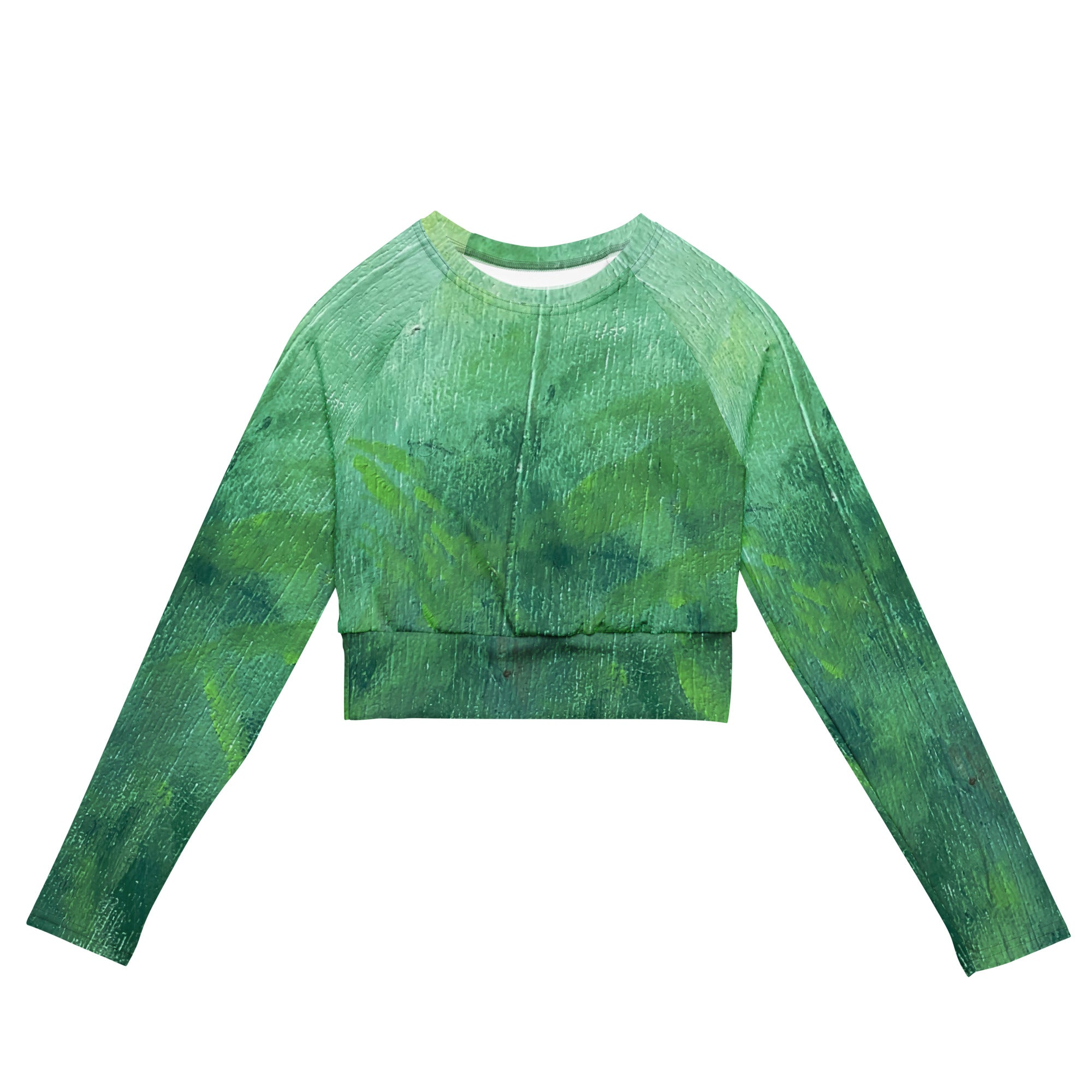 Jungle long-sleeve crop top