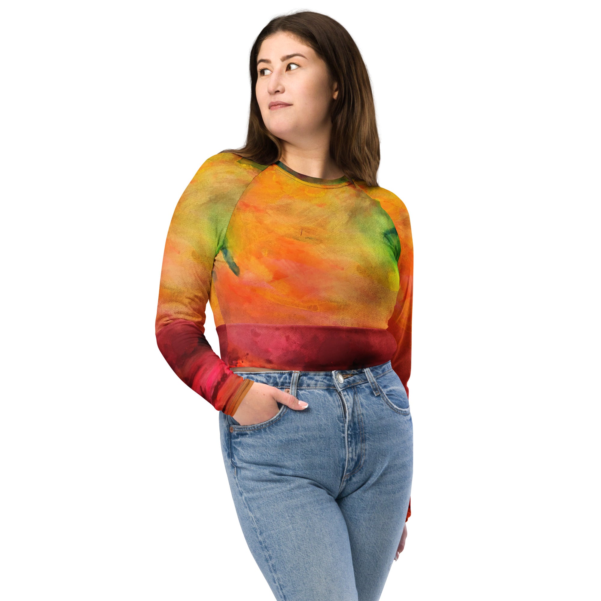 Ink long-sleeve crop top