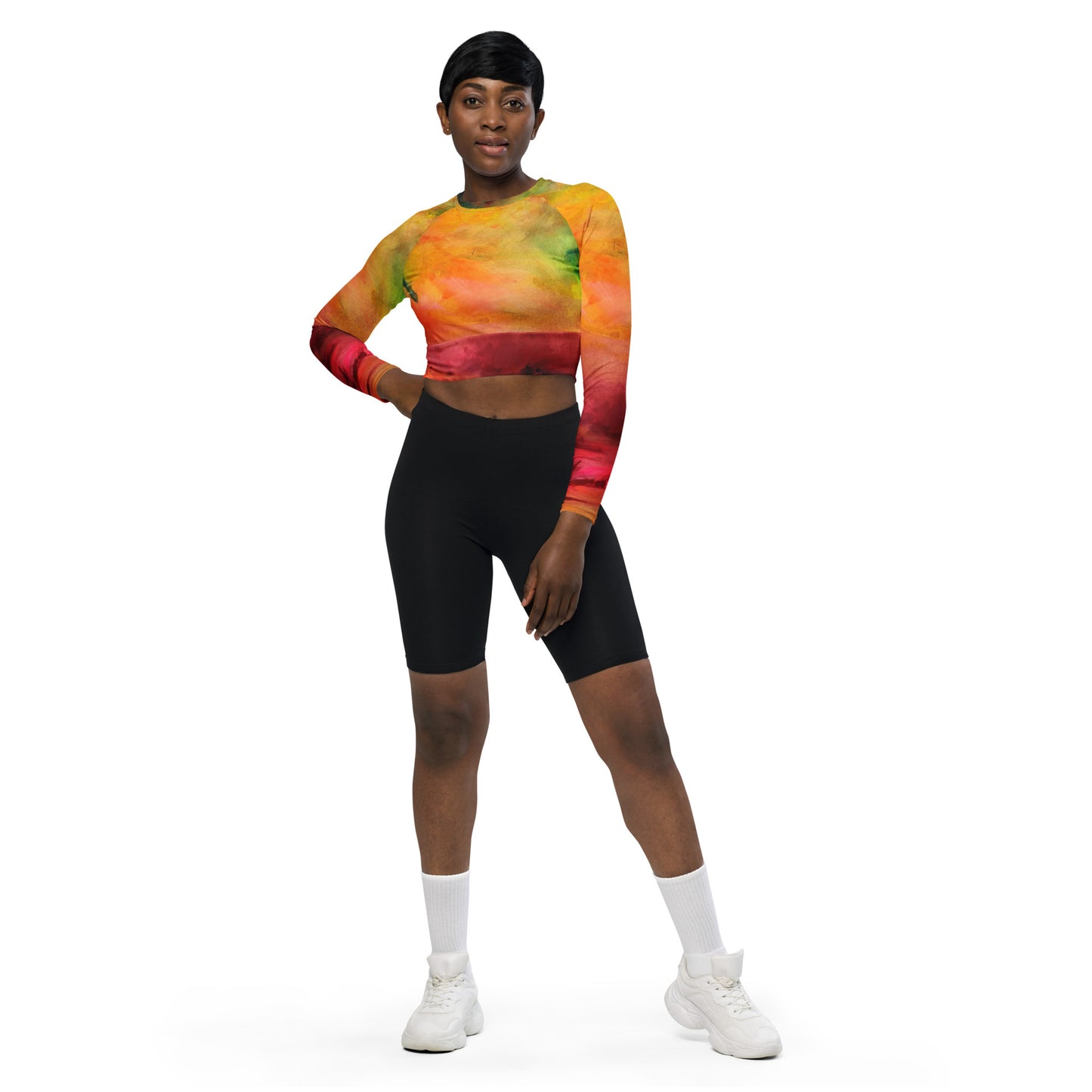 Ink long-sleeve crop top