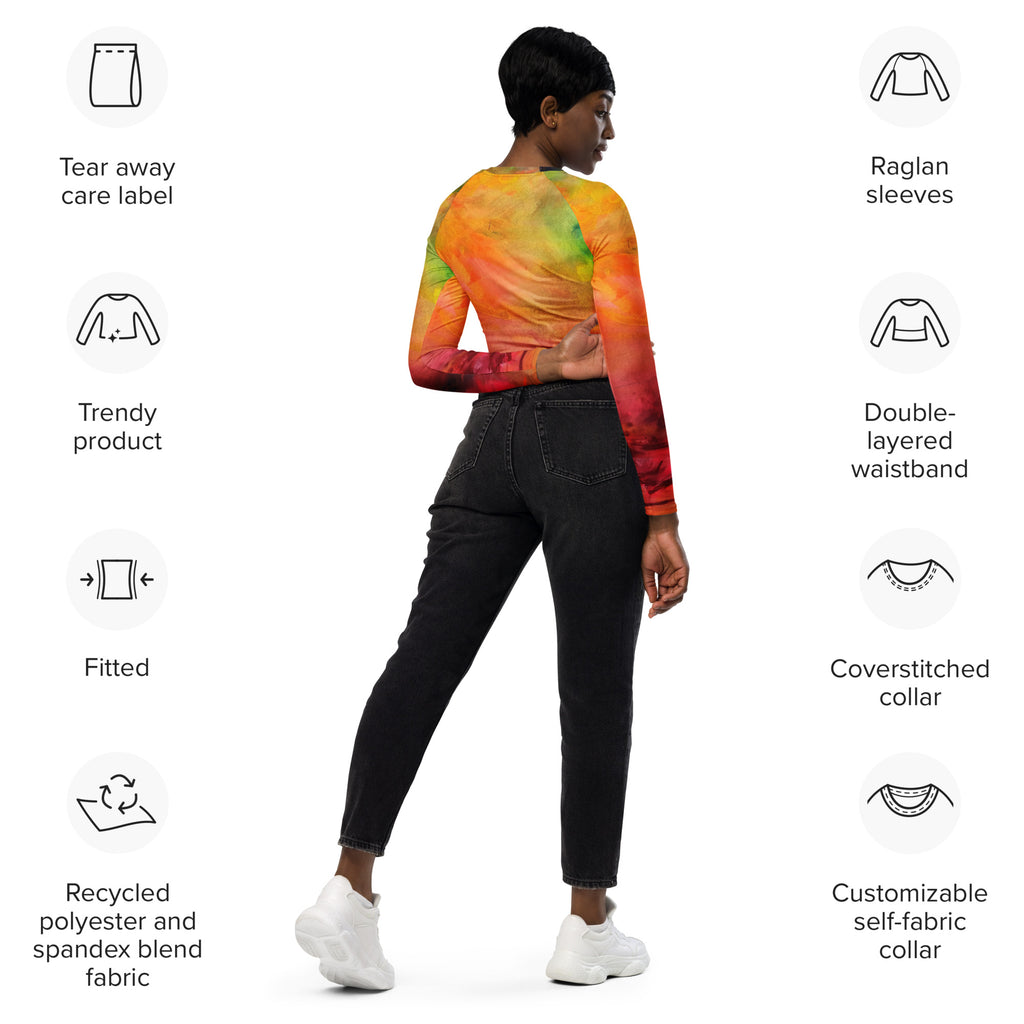 Ink long-sleeve crop top