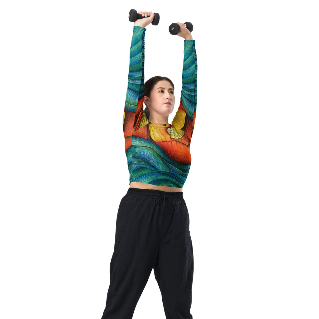 Waves long-sleeve crop top