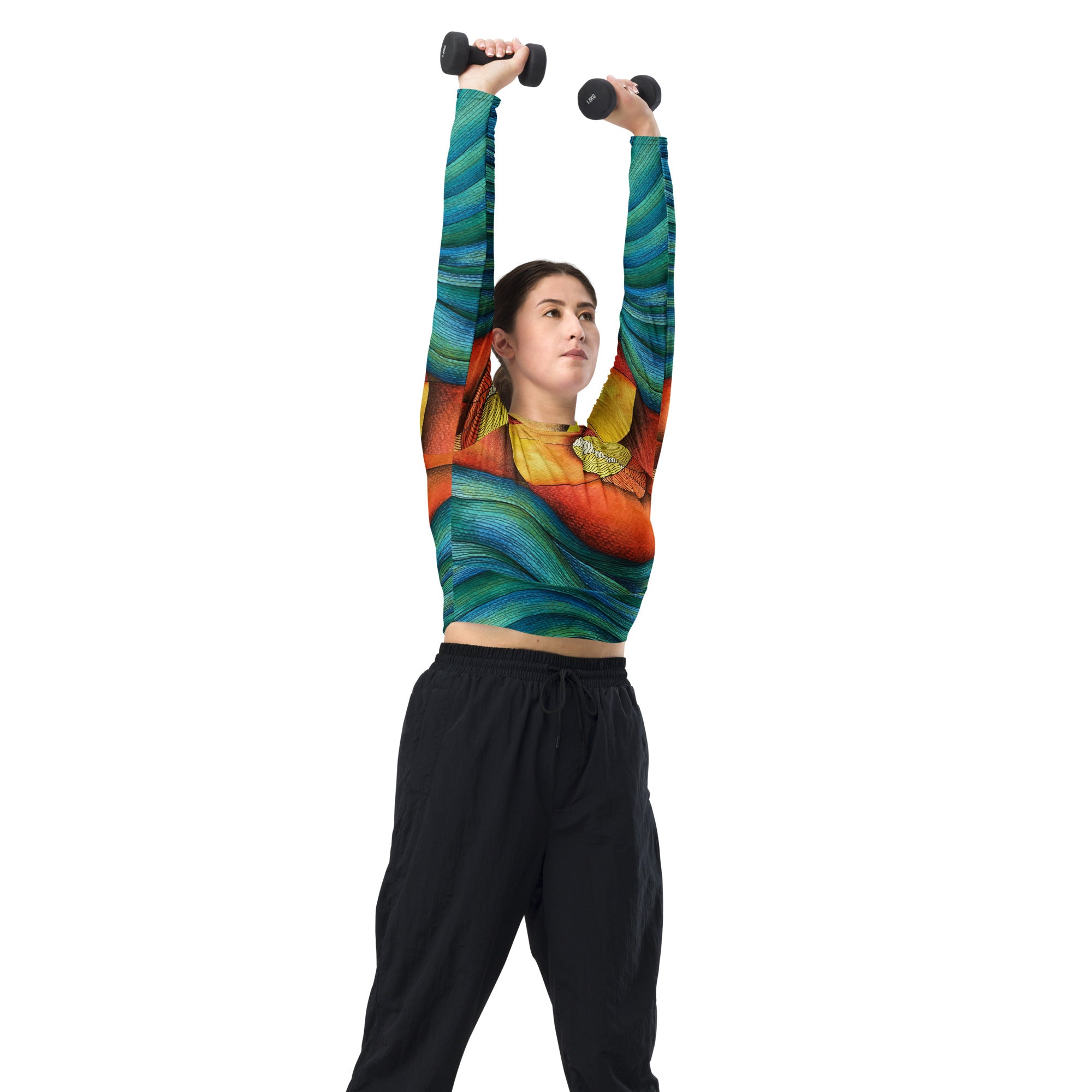 Waves long-sleeve crop top