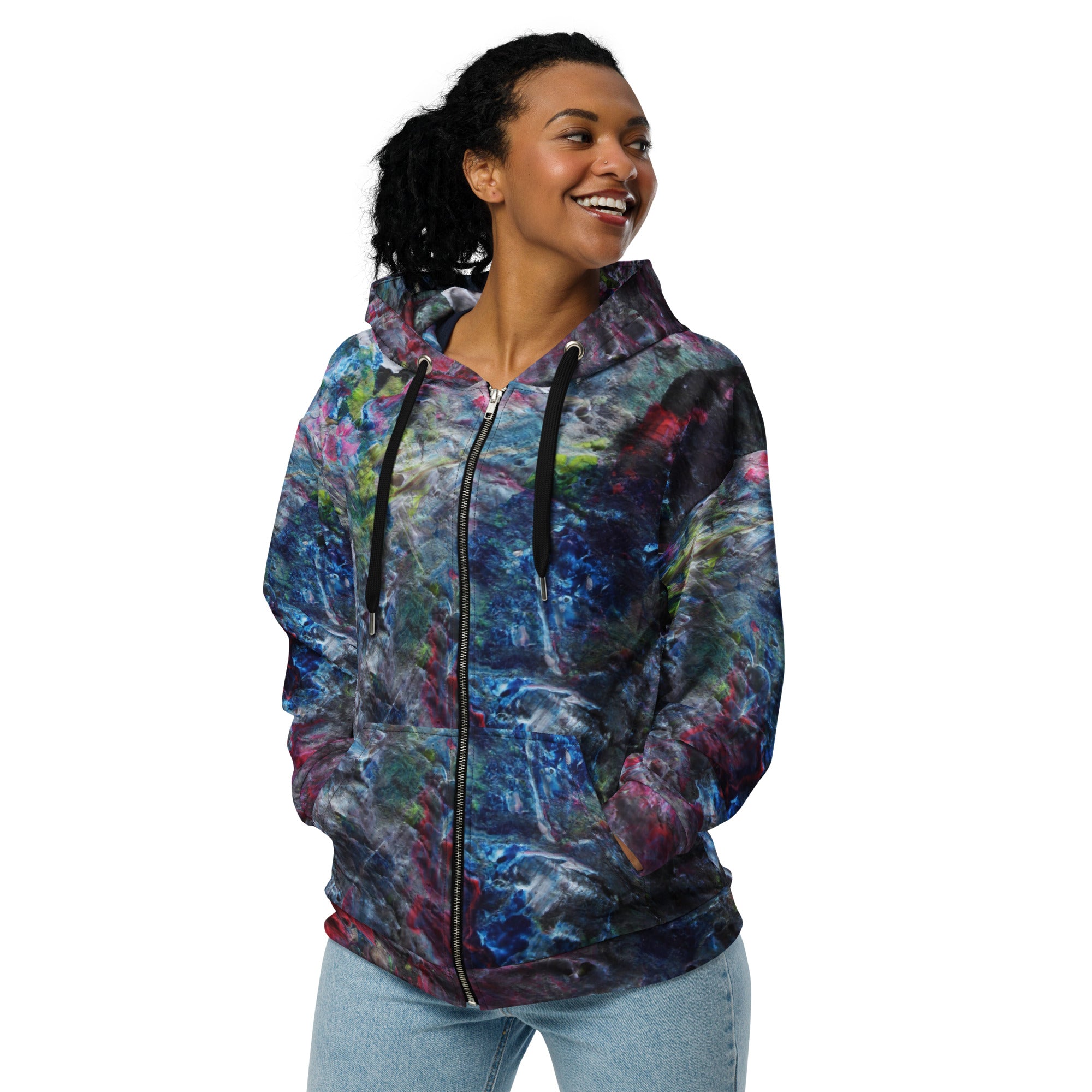 Petroleum zip hoodie