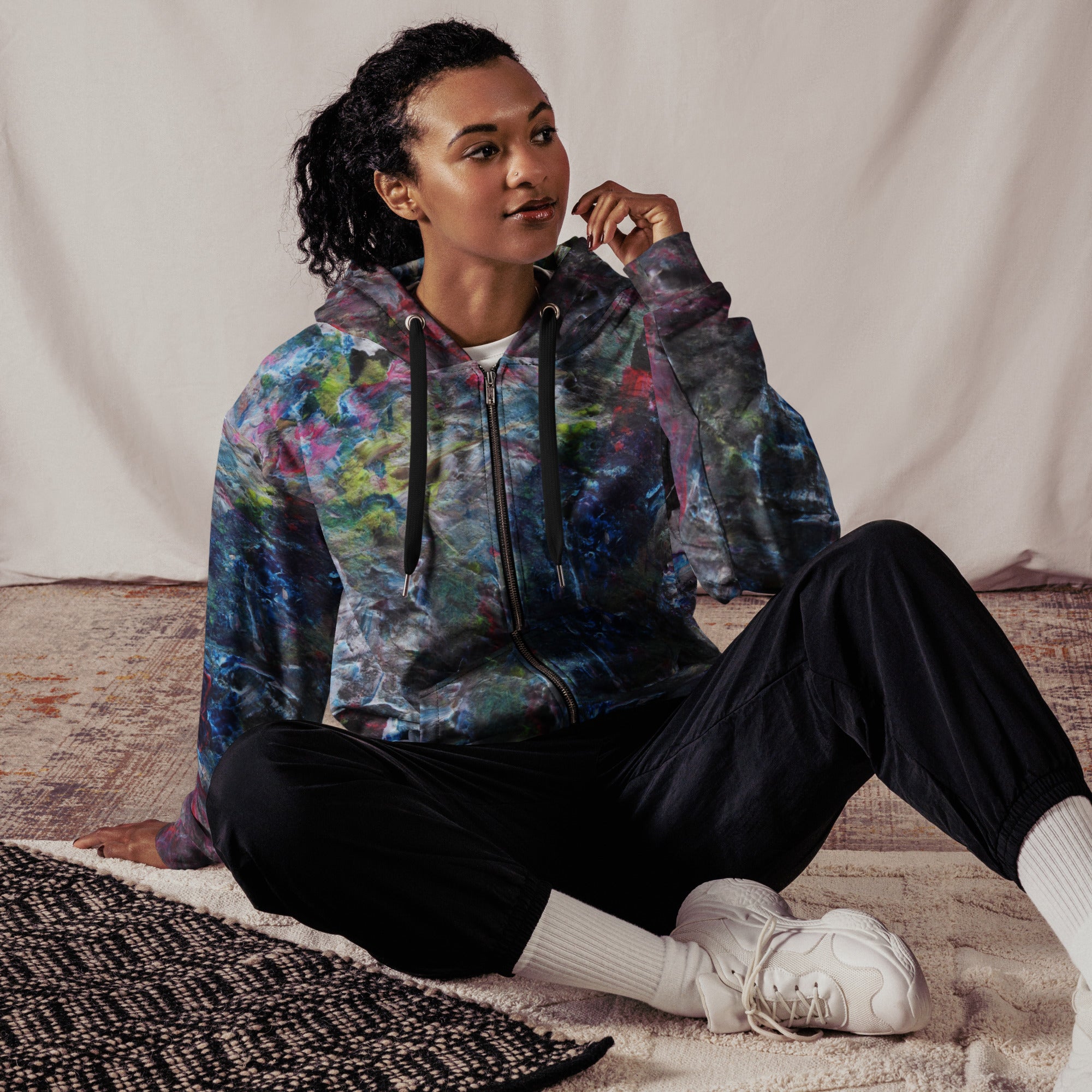 Petroleum zip hoodie