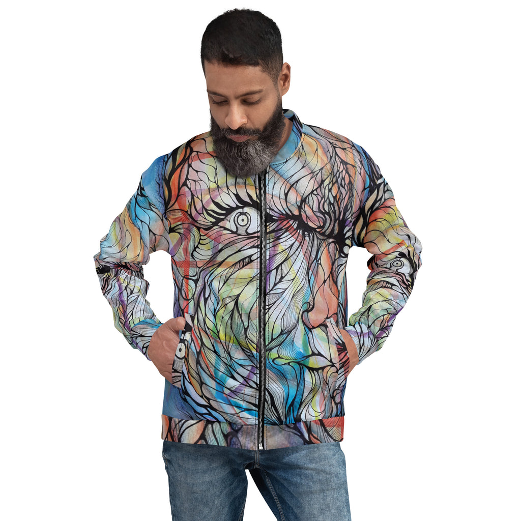 Metal liquid Bomber Jacket