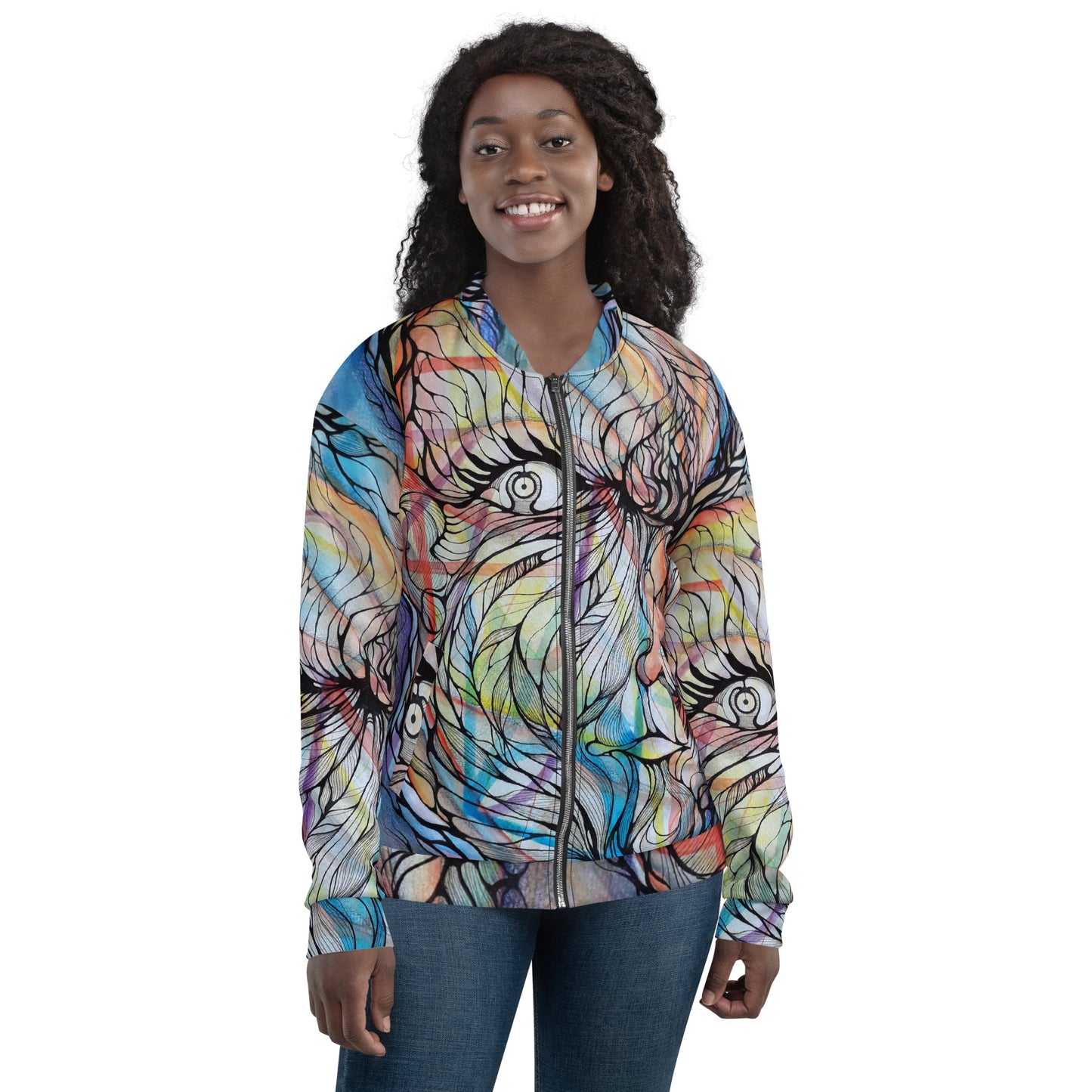 Metal liquid Bomber Jacket