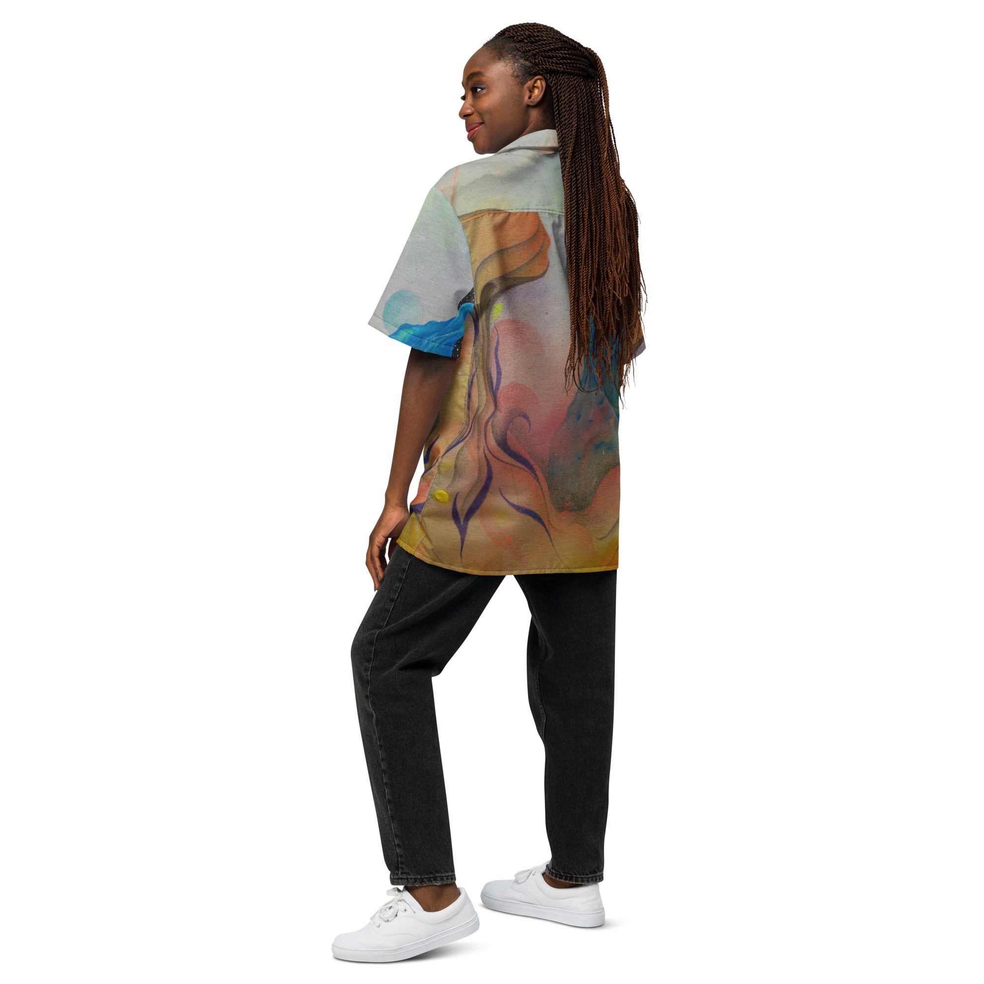 Cosmic teapot button shirt