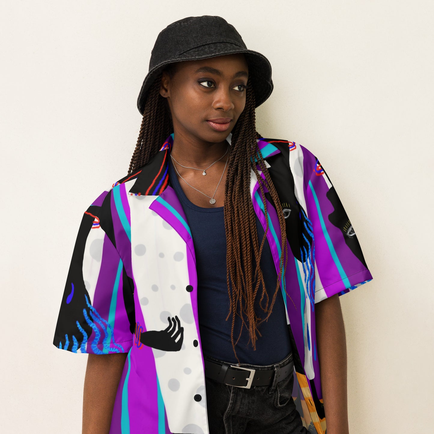 Hair button shirt